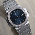 Patek Philippe Nautilus Ref. 3800, Blue dial, Diamond Index and Diamond Bezel, White Gold