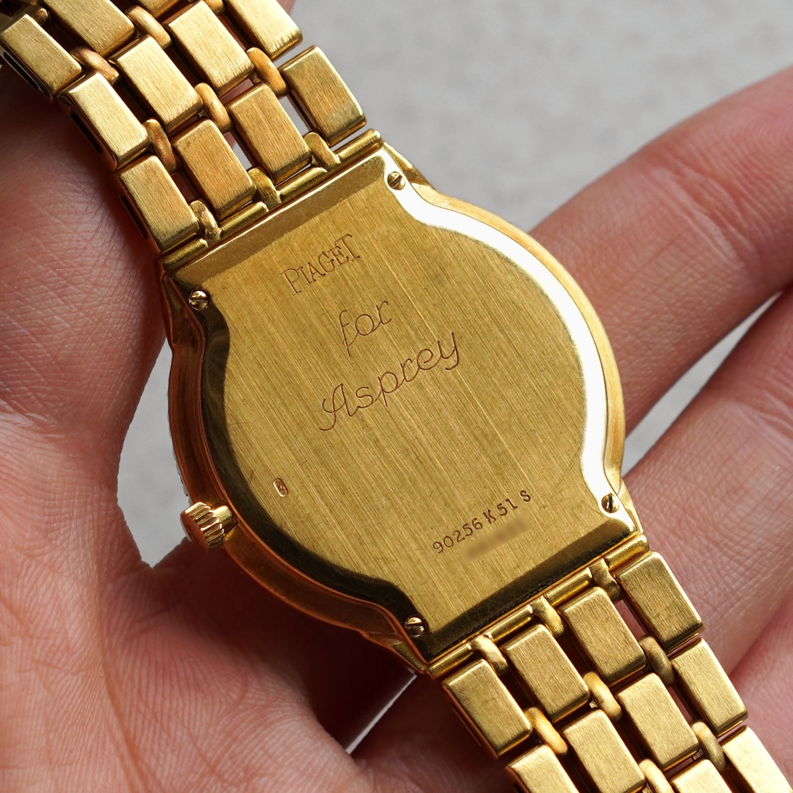 Rare Piaget Bracelet Watch, Diamond Bezel, Dial with diamond-set map of Oman, Asprey, Commissioned by Sultan Qaboos of Oman, Yellow Gold