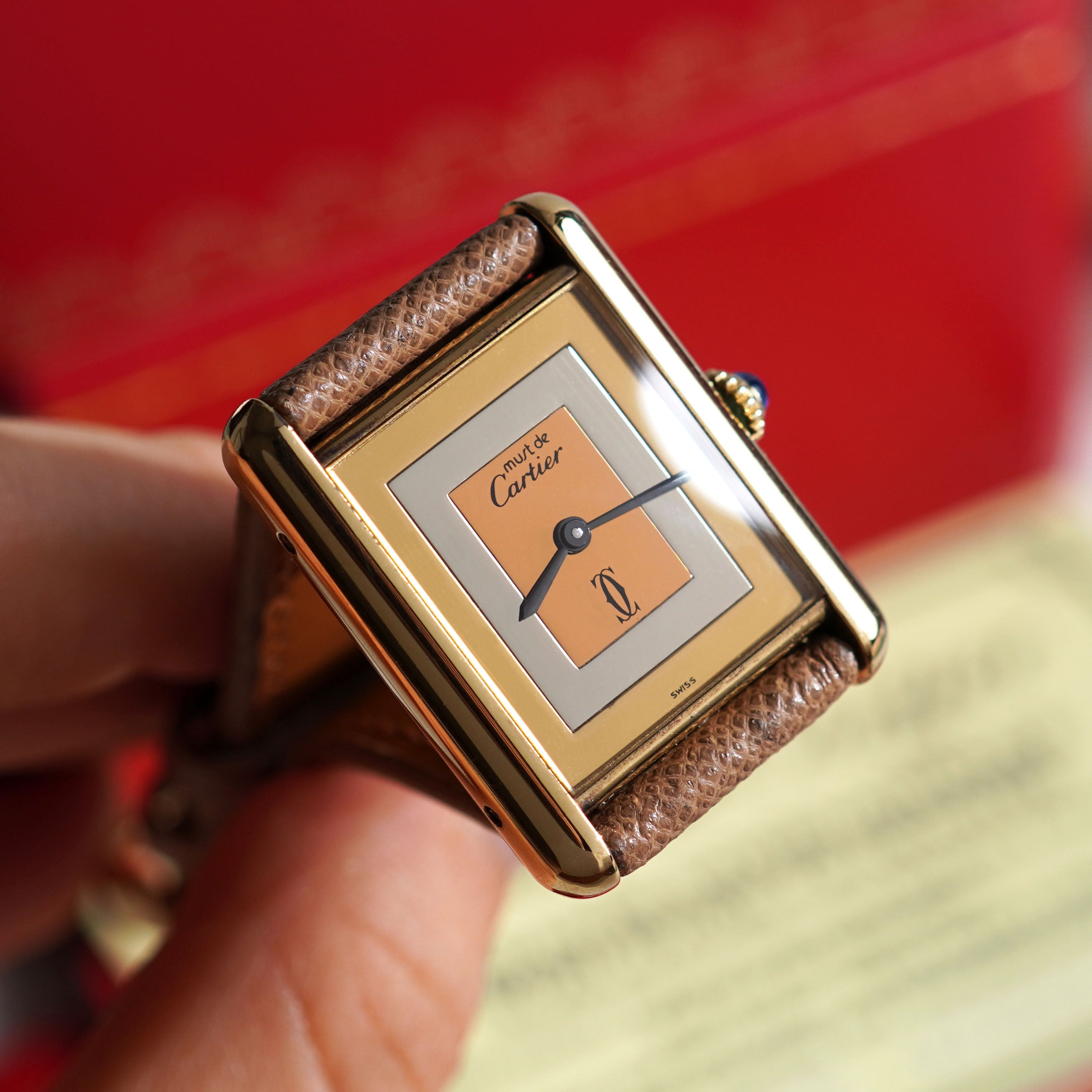 Cartier Must De Cartier Tank, Trinity dial, Vermeil