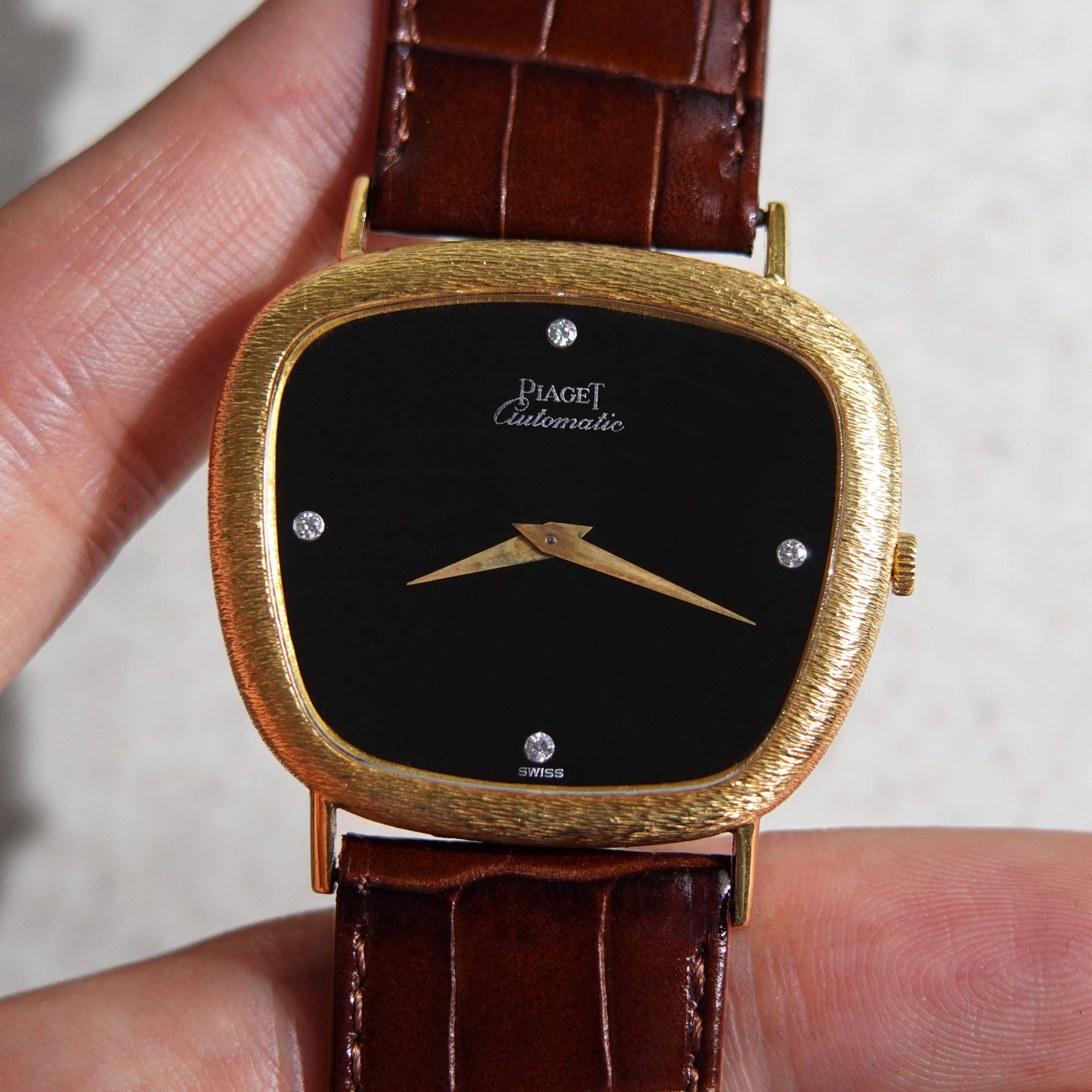 Piaget Ref. 12455, Onyx dial with Diamond Index, Yellow Gold