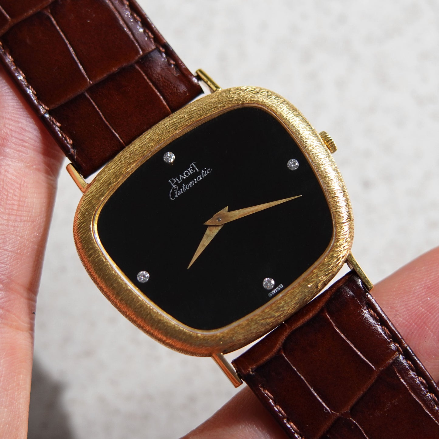 Piaget Ref. 12455, Onyx dial with Diamond Index, Yellow Gold