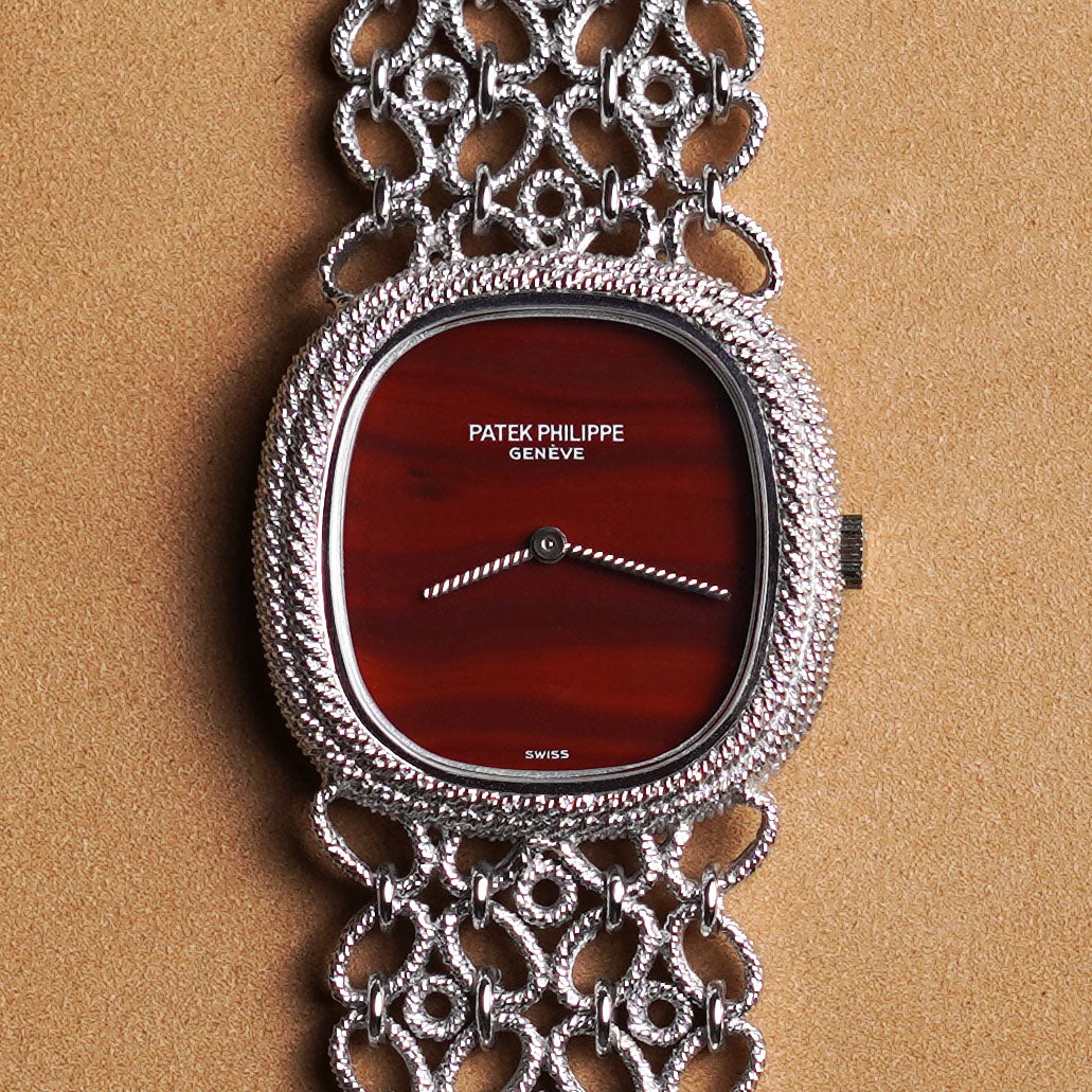 Patek Philippe Lady's Ellipse Bracelet Watch, Jasper stone dial, Ref. 4285/1, White Gold