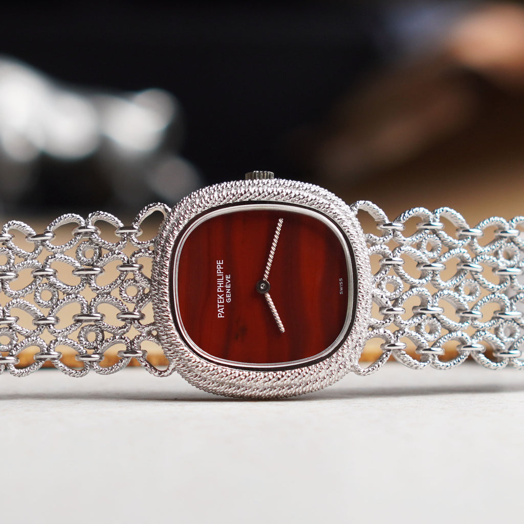Patek Philippe Lady's Ellipse Bracelet Watch, Jasper stone dial, Ref. 4285/1, White Gold