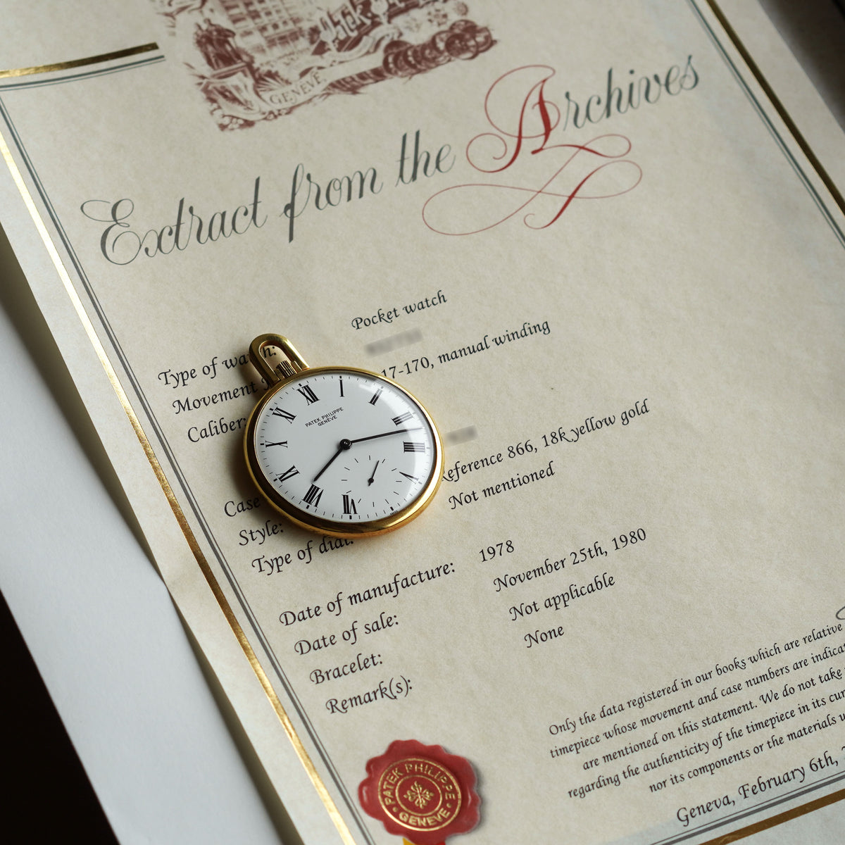 Patek Philippe Open-face Pocket Watch, Ref. 866, Yellow Gold