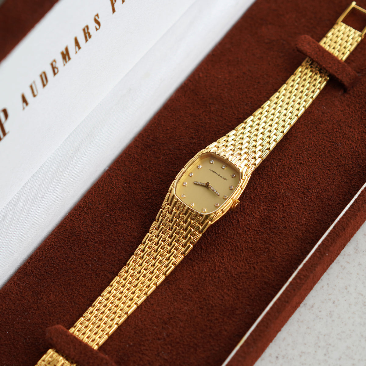 Audemars Piguet Mini Cobra, Diamond hands and hour markers, Yellow Gold