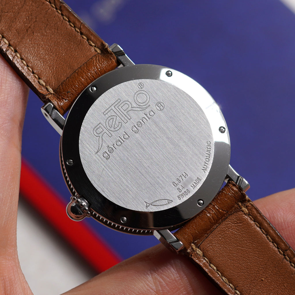 Gerald Genta Retro Classic Jumping Hour Bi‑Retrograde, Ref. G.3714, Steel