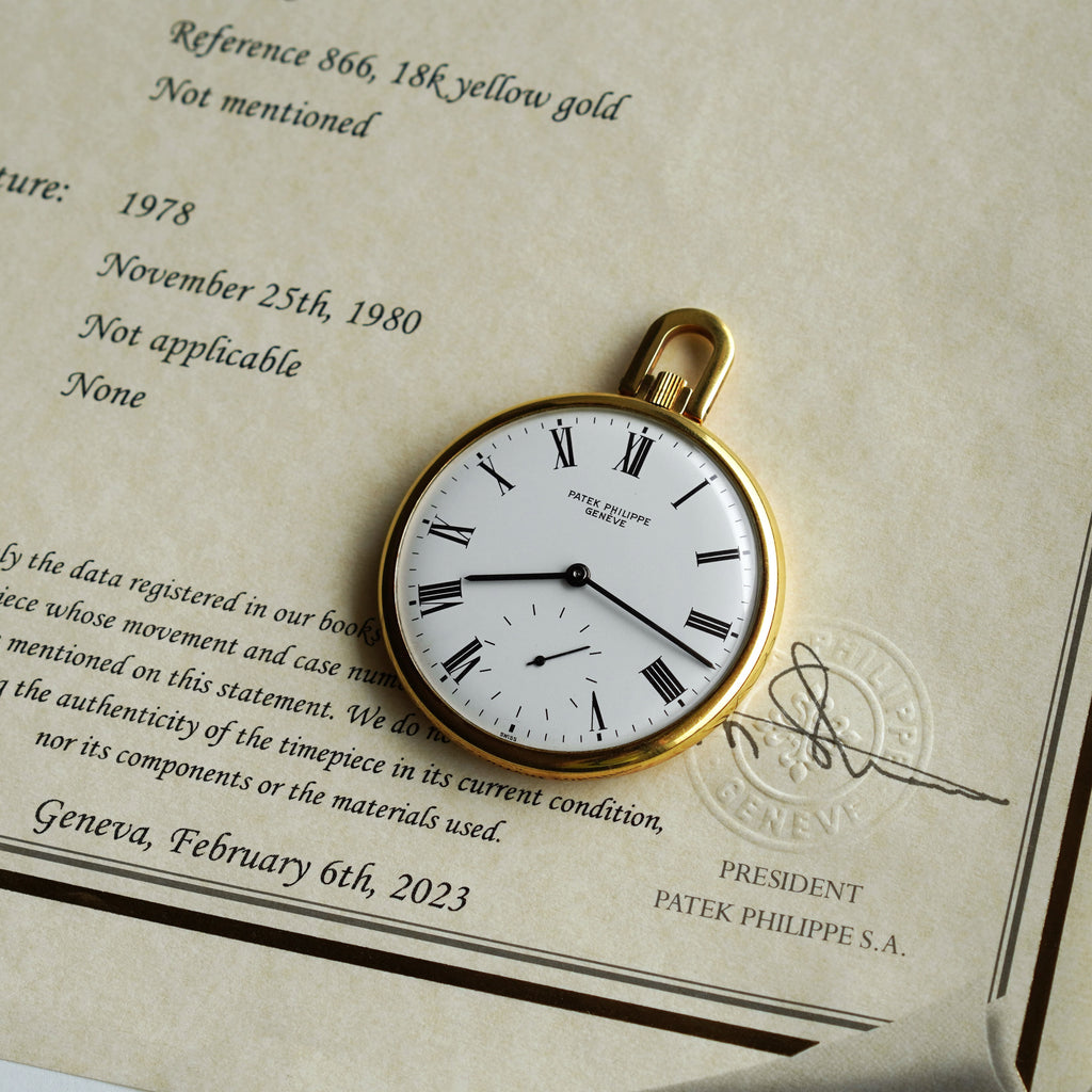 Patek Philippe Open-face Pocket Watch, Ref. 866, Yellow Gold