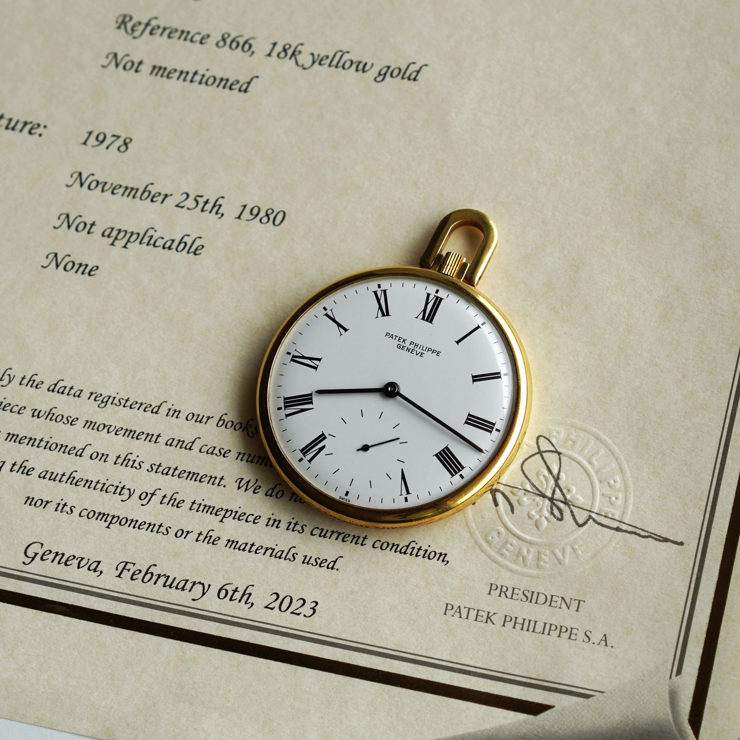 Patek Philippe Open-face Pocket Watch, Yellow Gold