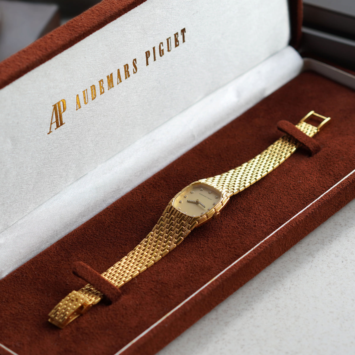 Audemars Piguet Mini Cobra, Diamond hands and hour markers, Yellow Gold