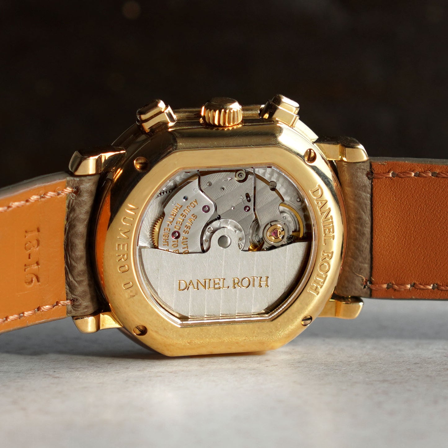 Daniel Roth Chronograph, "Pinstripe" Guilloché Dial, Yellow Gold