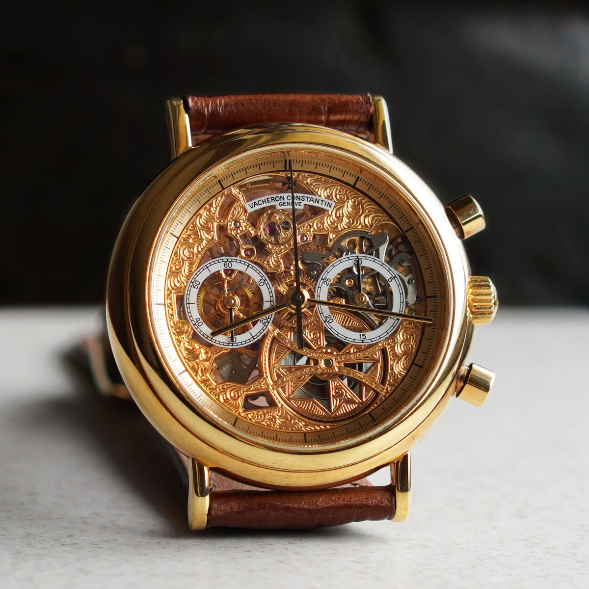 Vacheron Constantin Skeletonised Chronograph, Ref. 47100, Yellow Gold