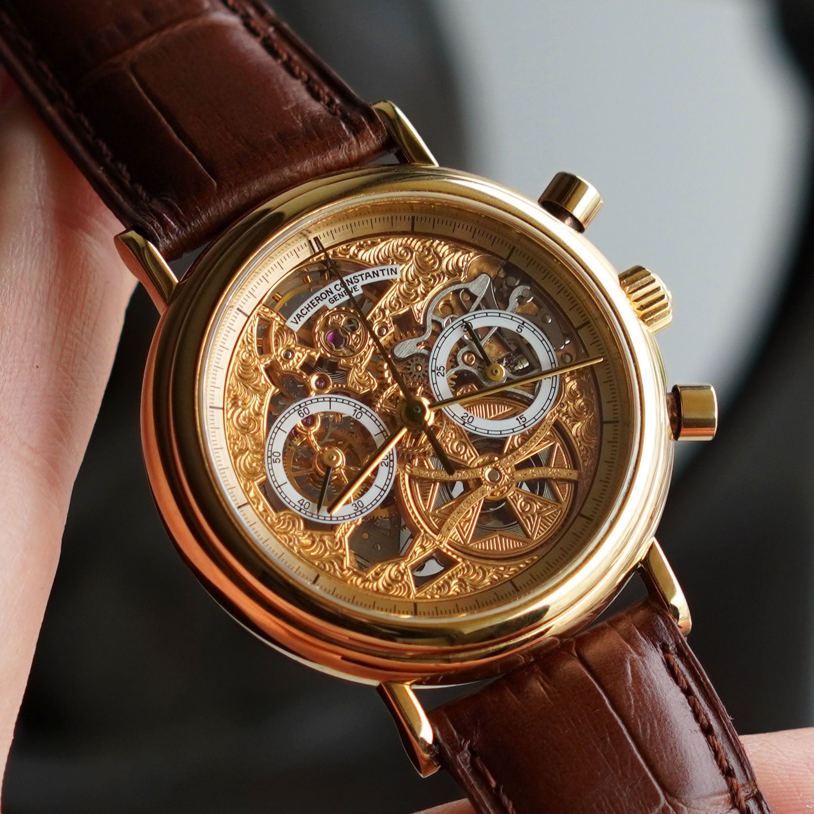 Vacheron Constantin Skeletonised Chronograph, Ref. 47100, Yellow Gold