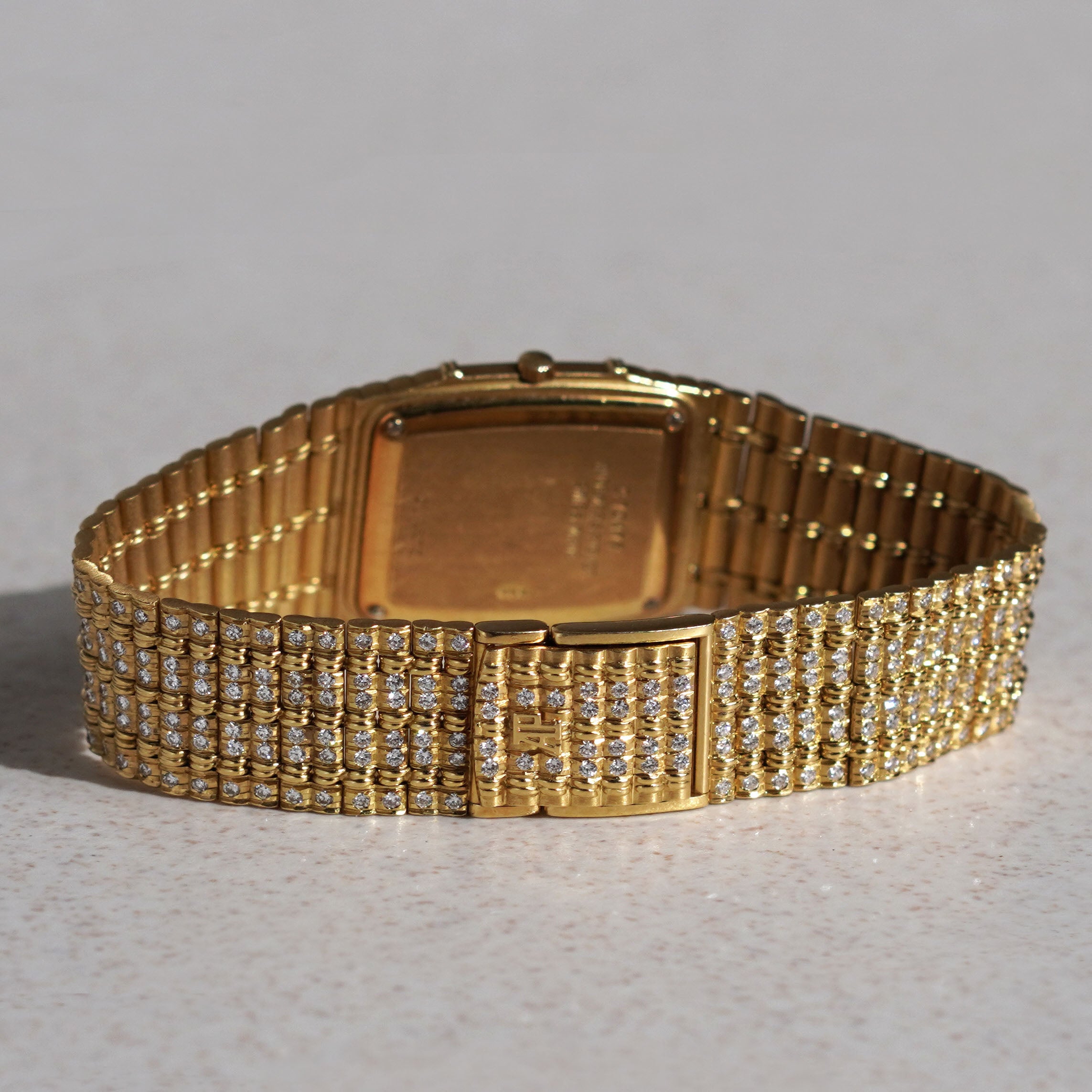 Audemars Piguet Bamboo, Diamond-set with Ruby Indexes, Yellow Gold