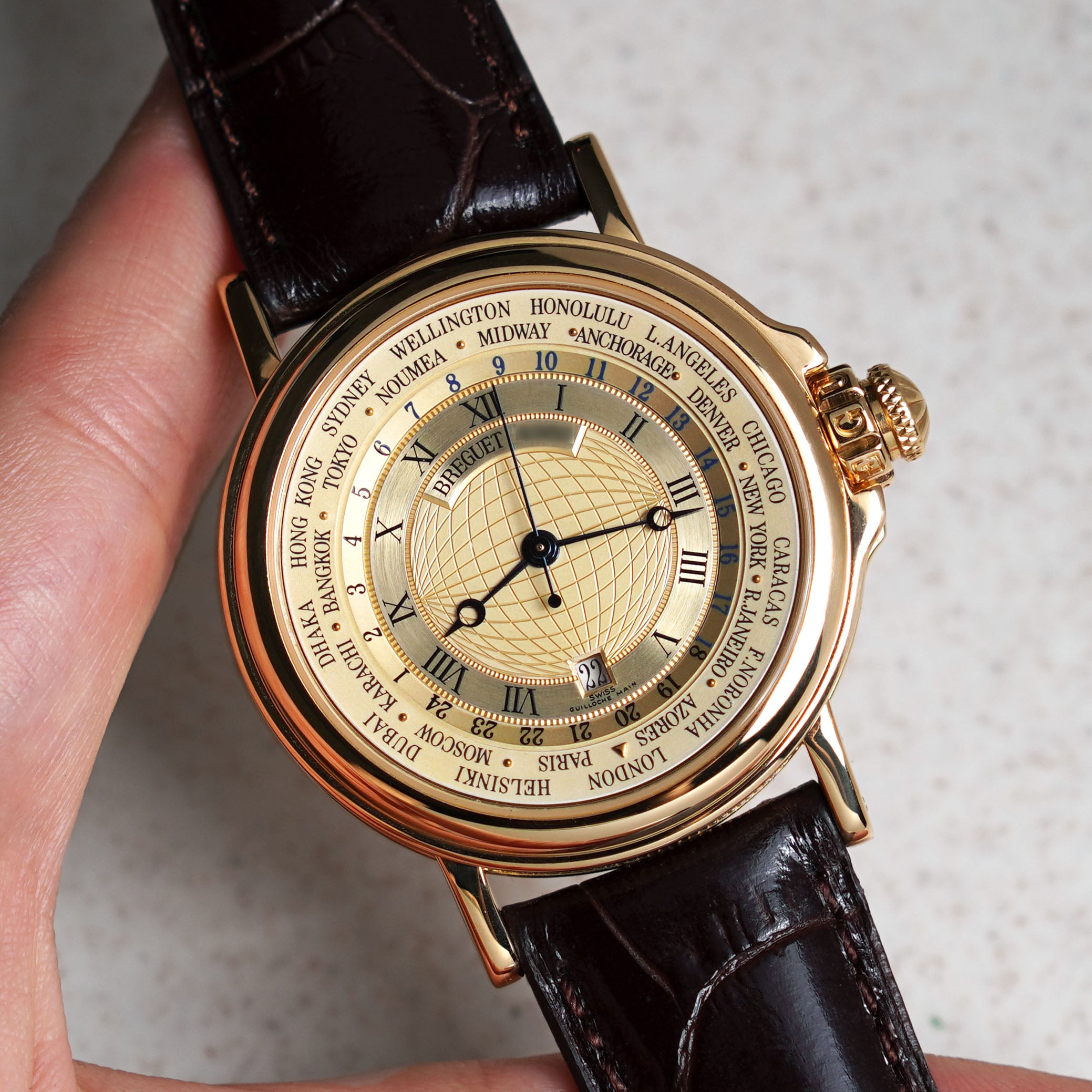 Breguet Marine Hora Mundi World Time with Date,  Ref. 3700BA, Yellow Gold