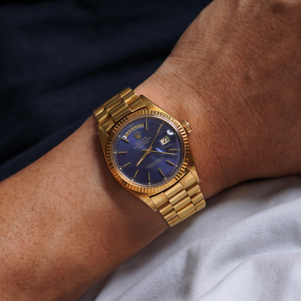 Rolex Vintage Day-Date, Blue dial, Ref. 1803, Yellow Gold