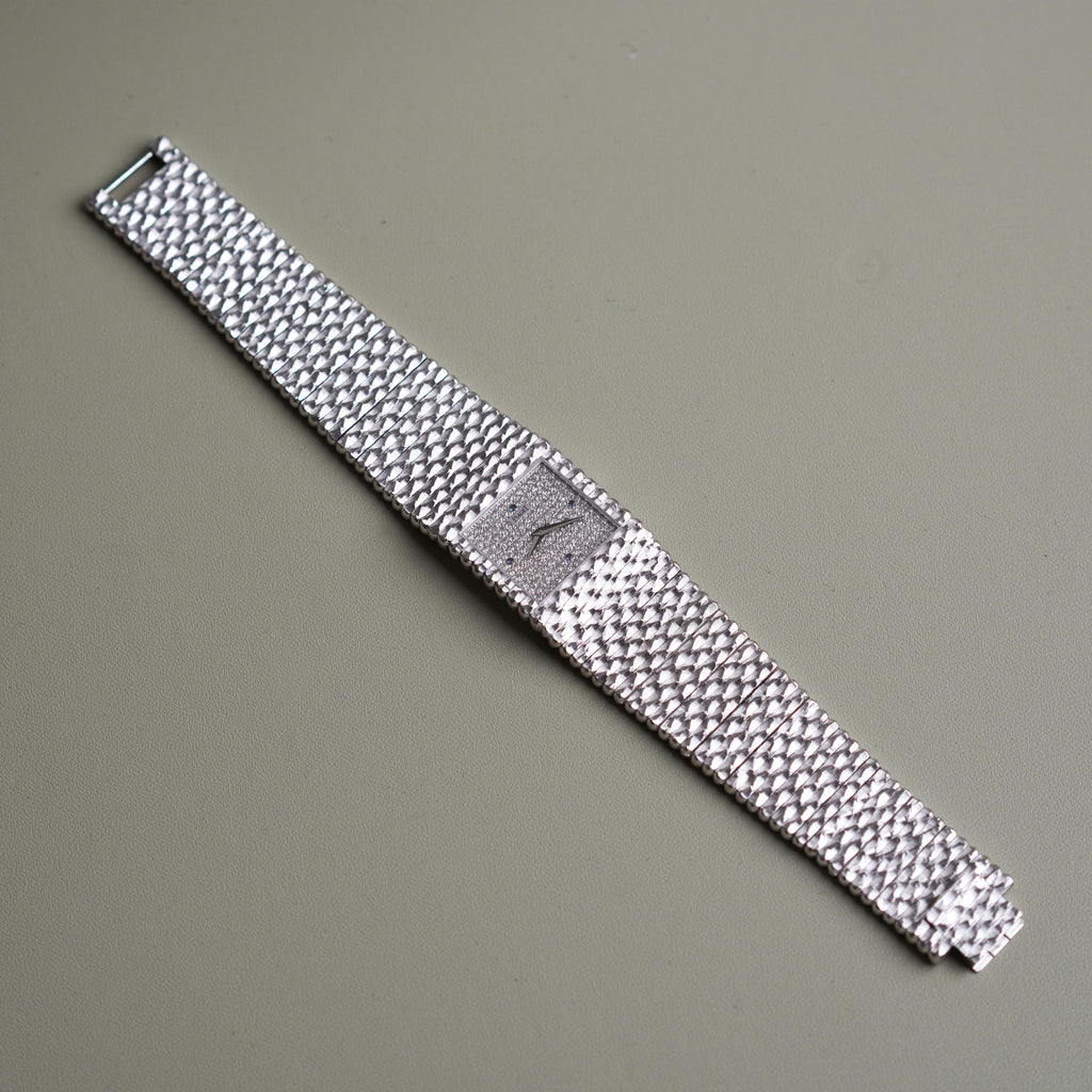 Piaget Emperador, Factory-Set Diamond Dial with Blue Sapphires, Ref. 9131C520, White Gold