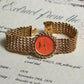 Patek Philippe Manual-wind Bracelet Watch, Coral dial, Yellow Gold