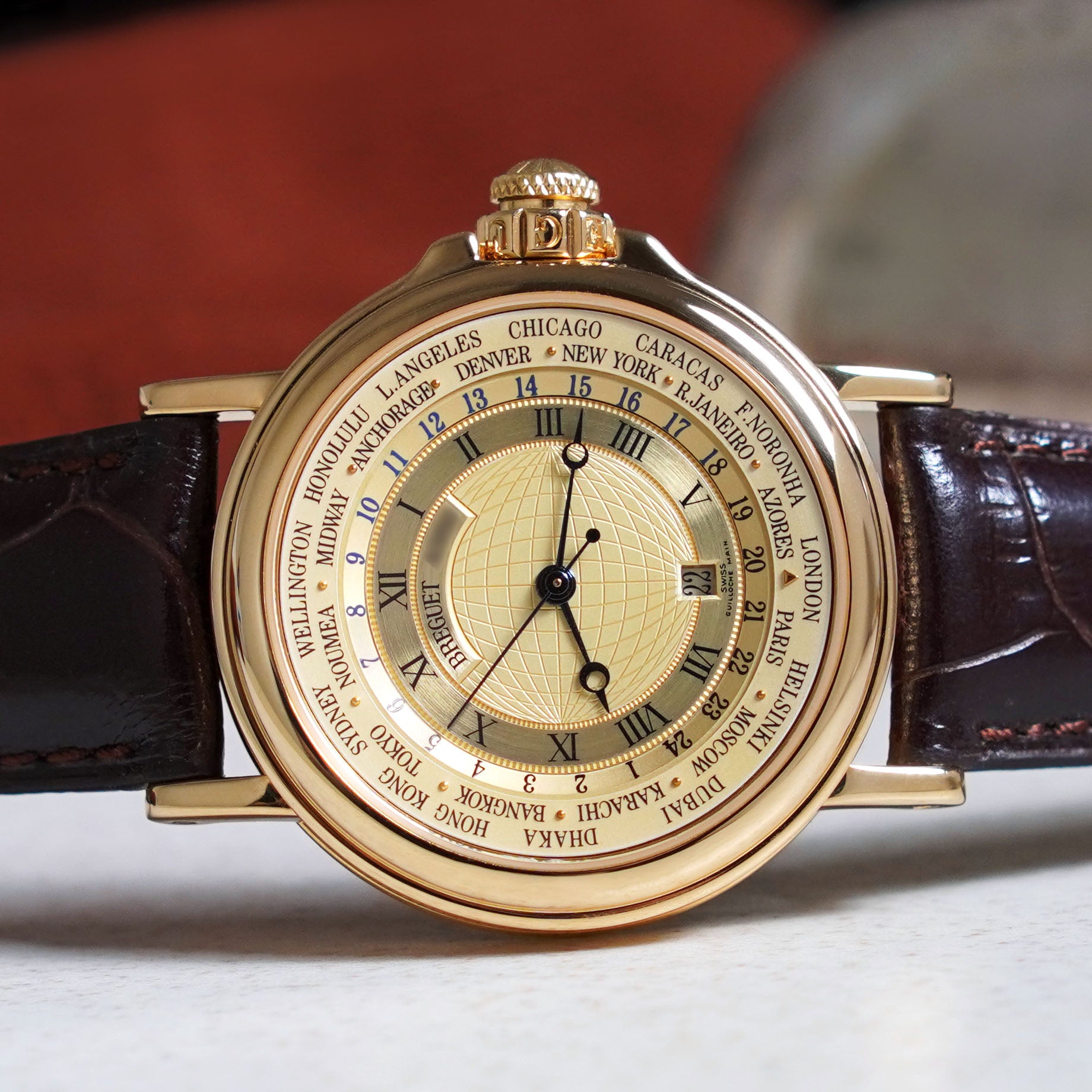 Breguet Marine Hora Mundi World Time with Date,  Ref. 3700BA, Yellow Gold