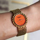 Patek Philippe Manual-wind Bracelet Watch, Coral dial, Yellow Gold
