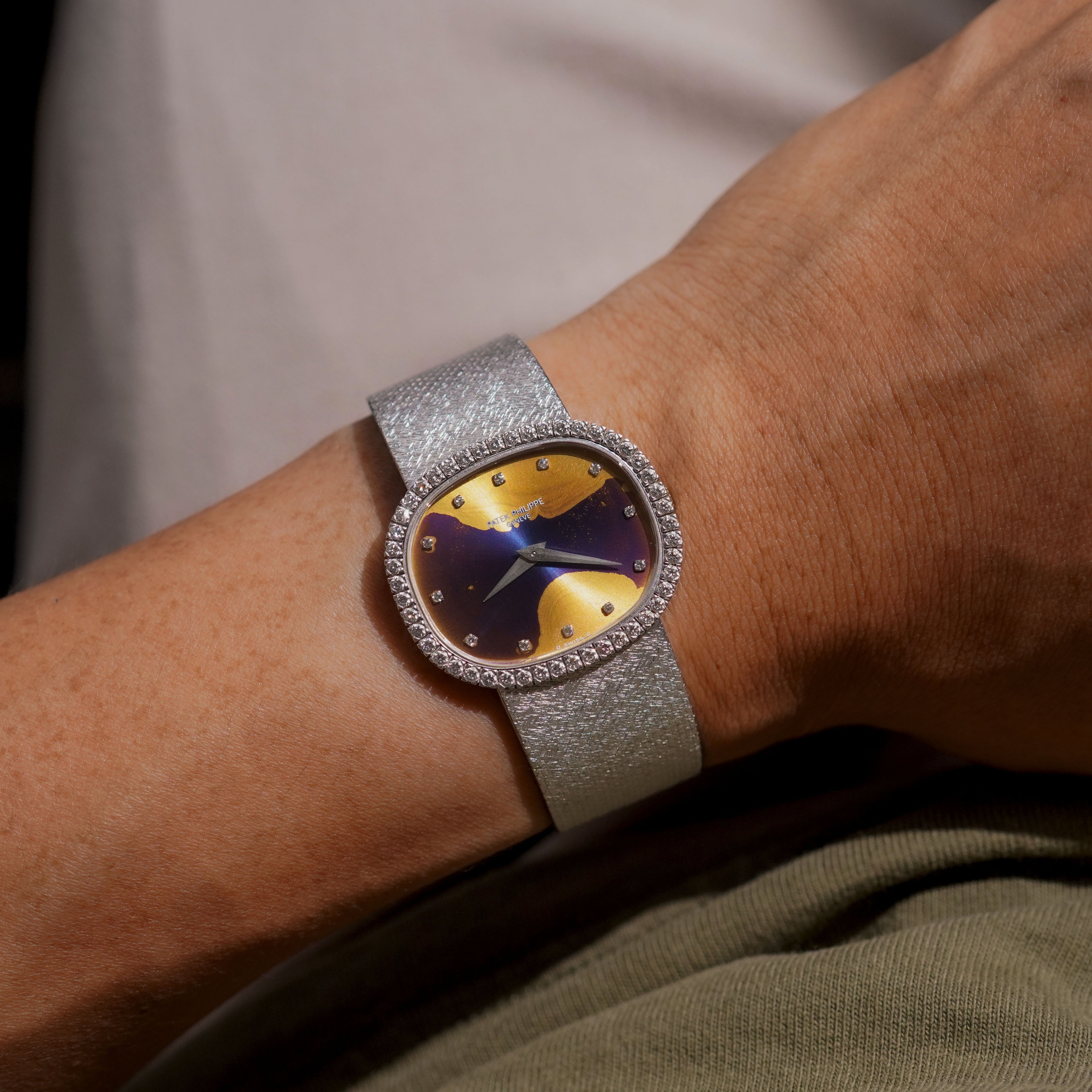 Patek Philippe Ellipse, "Tropical" blue dial, Ref. 3545/5, White Gold