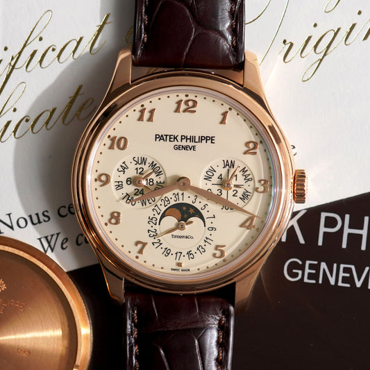 Patek Philippe Perpetual Calendar, Signed Tiffany & Co., Ref. 5327R, Rose Gold