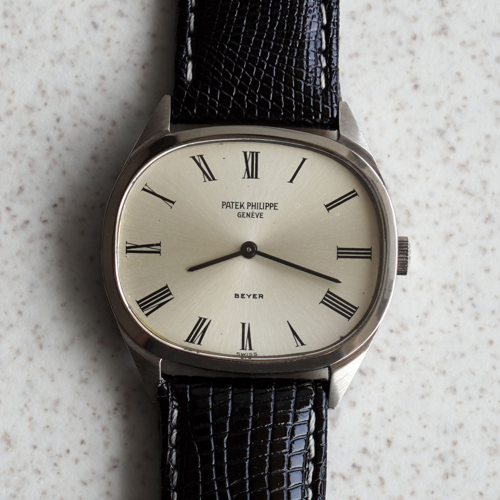 Patek Philippe Cushion-shaped Ellipse, Double-signed Beyer, Ref. 3545, White Gold