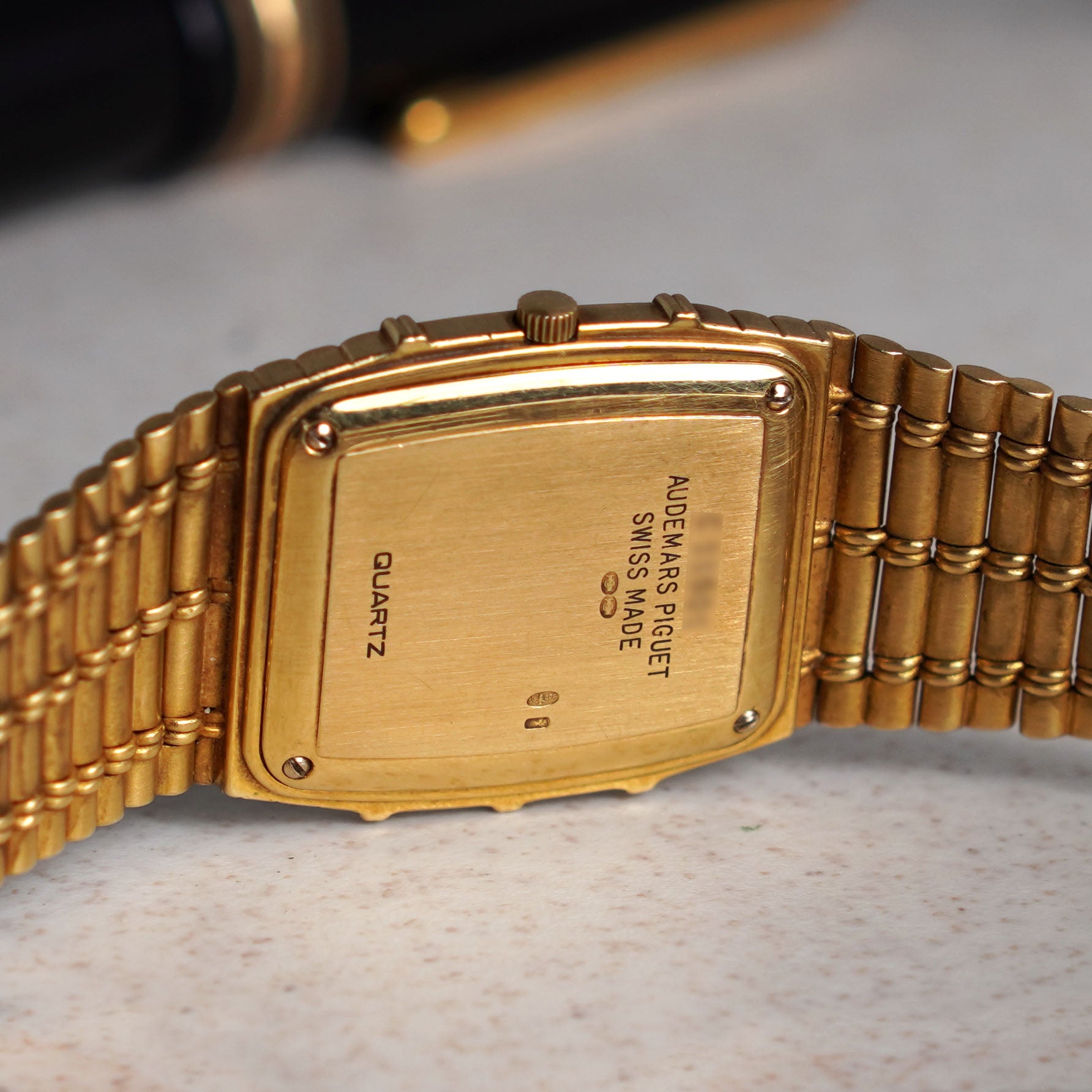 Audemars Piguet Bamboo, Diamond-set with Horizontal Bars Dial, Yellow Gold