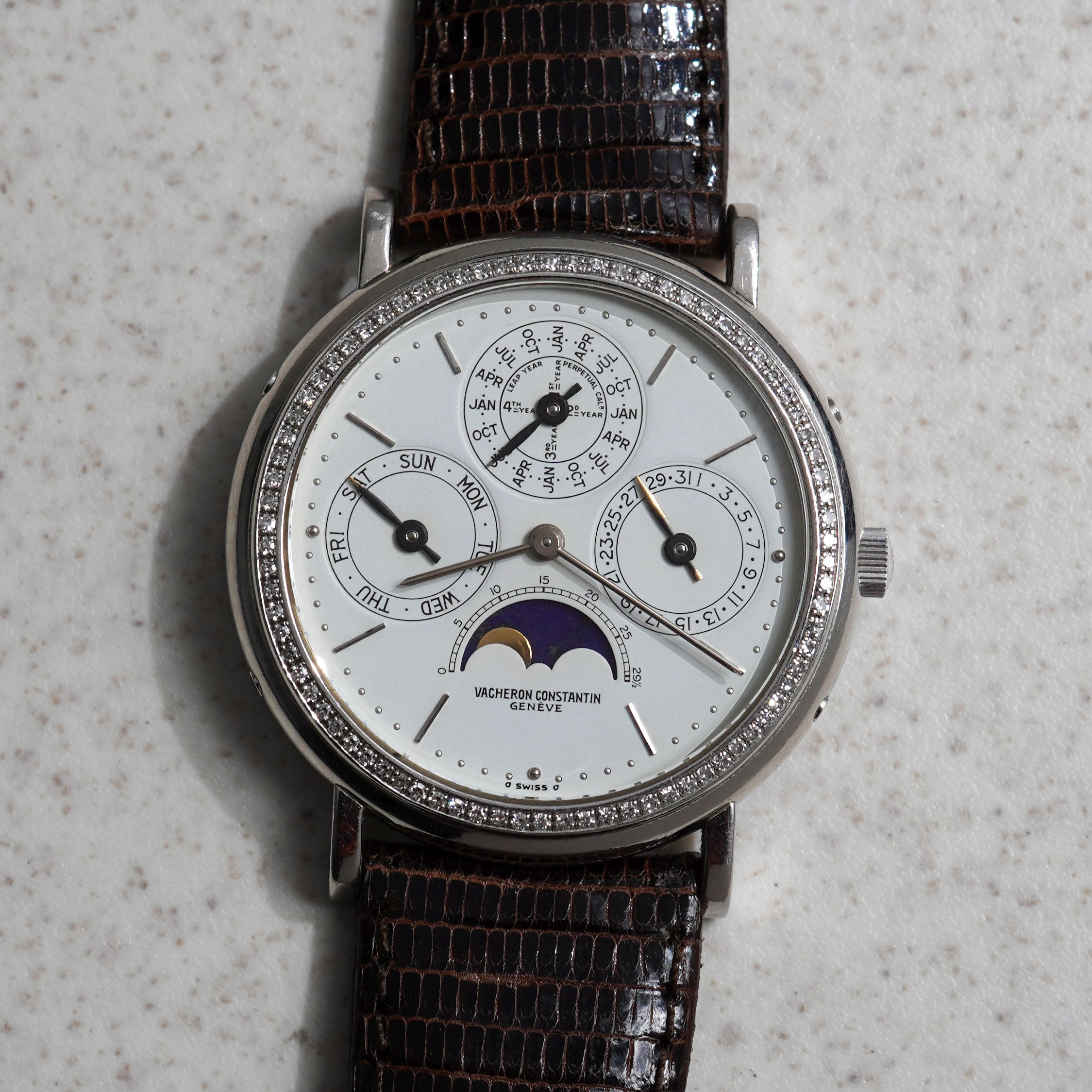 Vacheron Constantin Perpetual Calendar, Factory-set diamond bezel, Ref. 43031/3, Platinum
