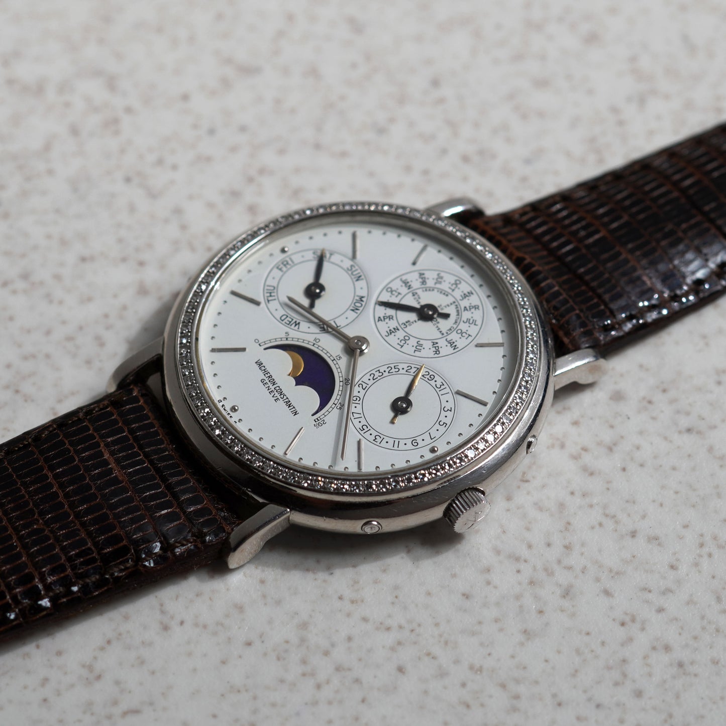 Vacheron Constantin Perpetual Calendar, Factory-set diamond bezel, Ref. 43031/3, Platinum