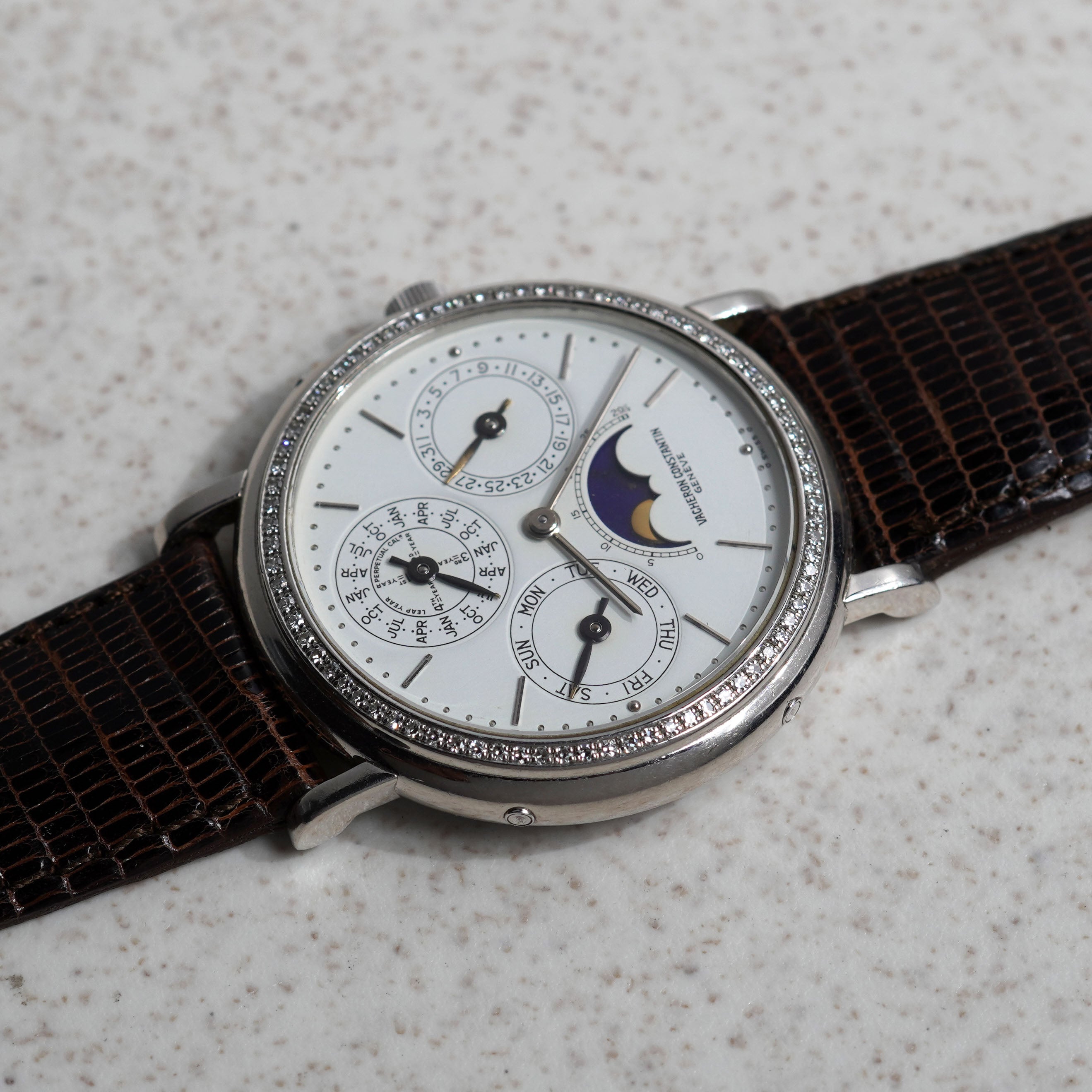 Vacheron Constantin Perpetual Calendar, Factory-set diamond bezel, Ref. 43031/3, Platinum