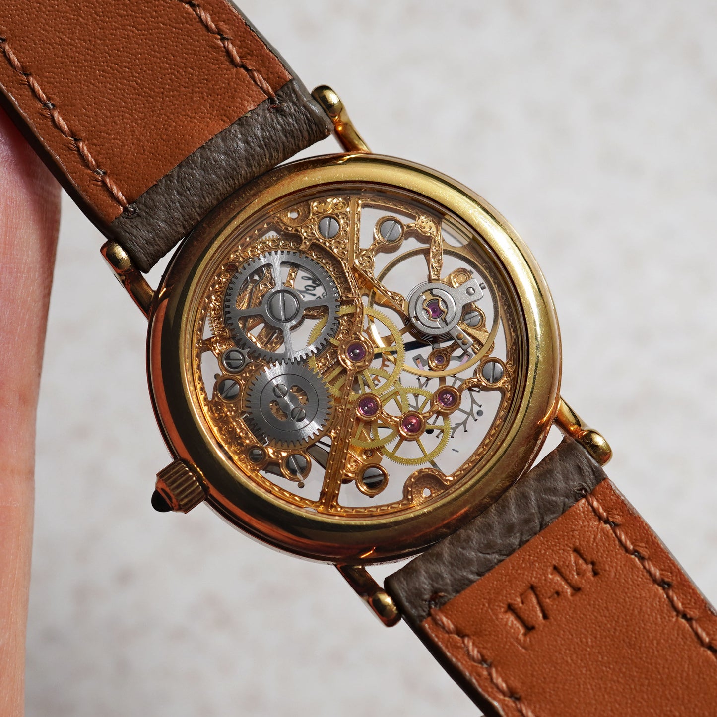 Chopard Skeleton Wristwatch, Diamond-set bezel, Yellow Gold