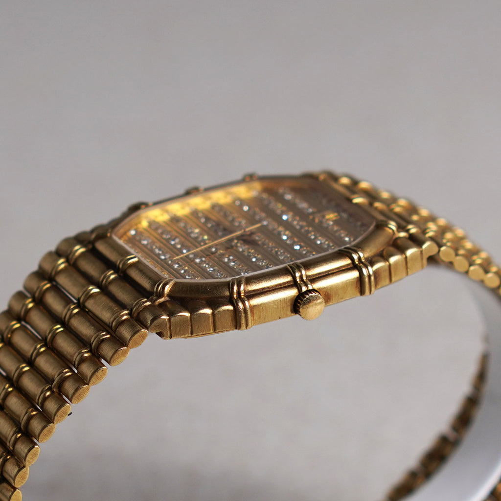 Audemars Piguet Bamboo, Diamond-set with Horizontal Bars Dial, Yellow Gold