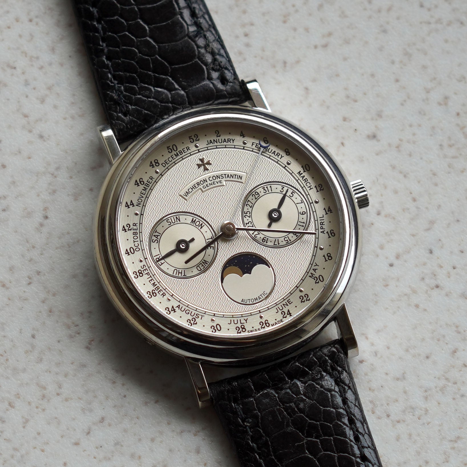 Vacheron Constantin Triple Calendar Moonphase with No. of Weeks Indicator, Ref. 47052, White Gold