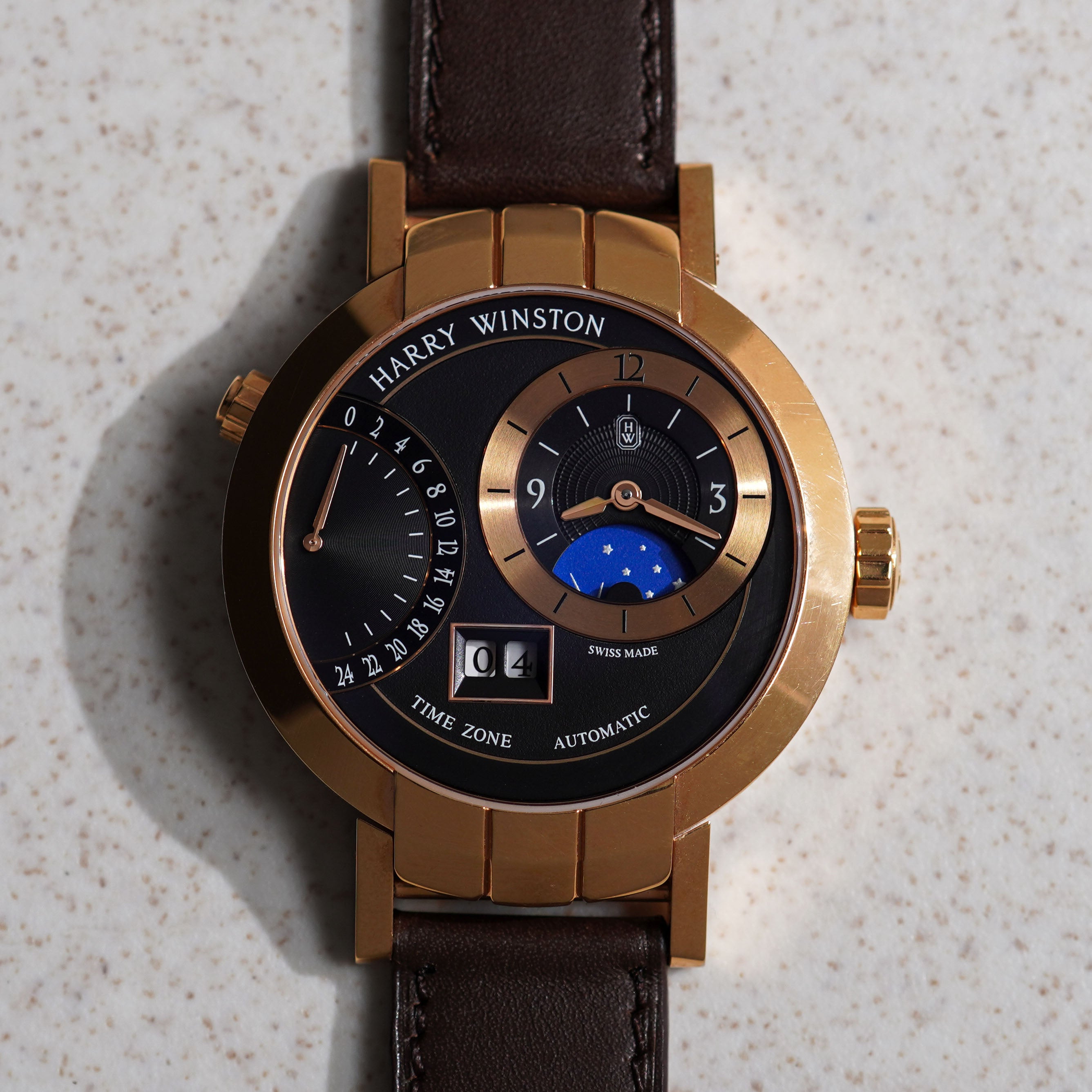 Harry Winston Premier Excenter Timezone, Ref. PRNATZ41, Rose Gold