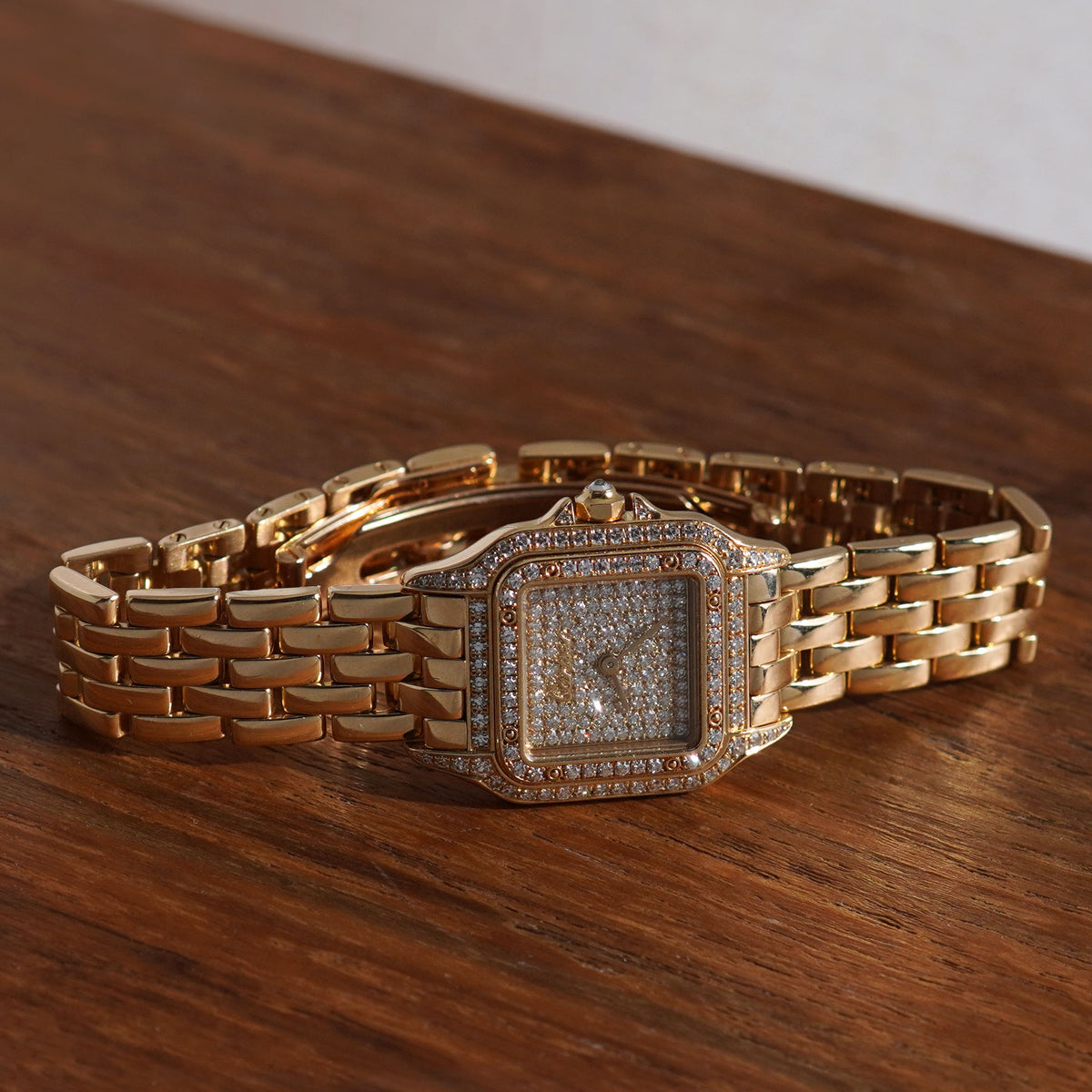 Cartier Panthère, Diamond dial and diamond bezel, Ref. WF3078B9, Yellow Gold