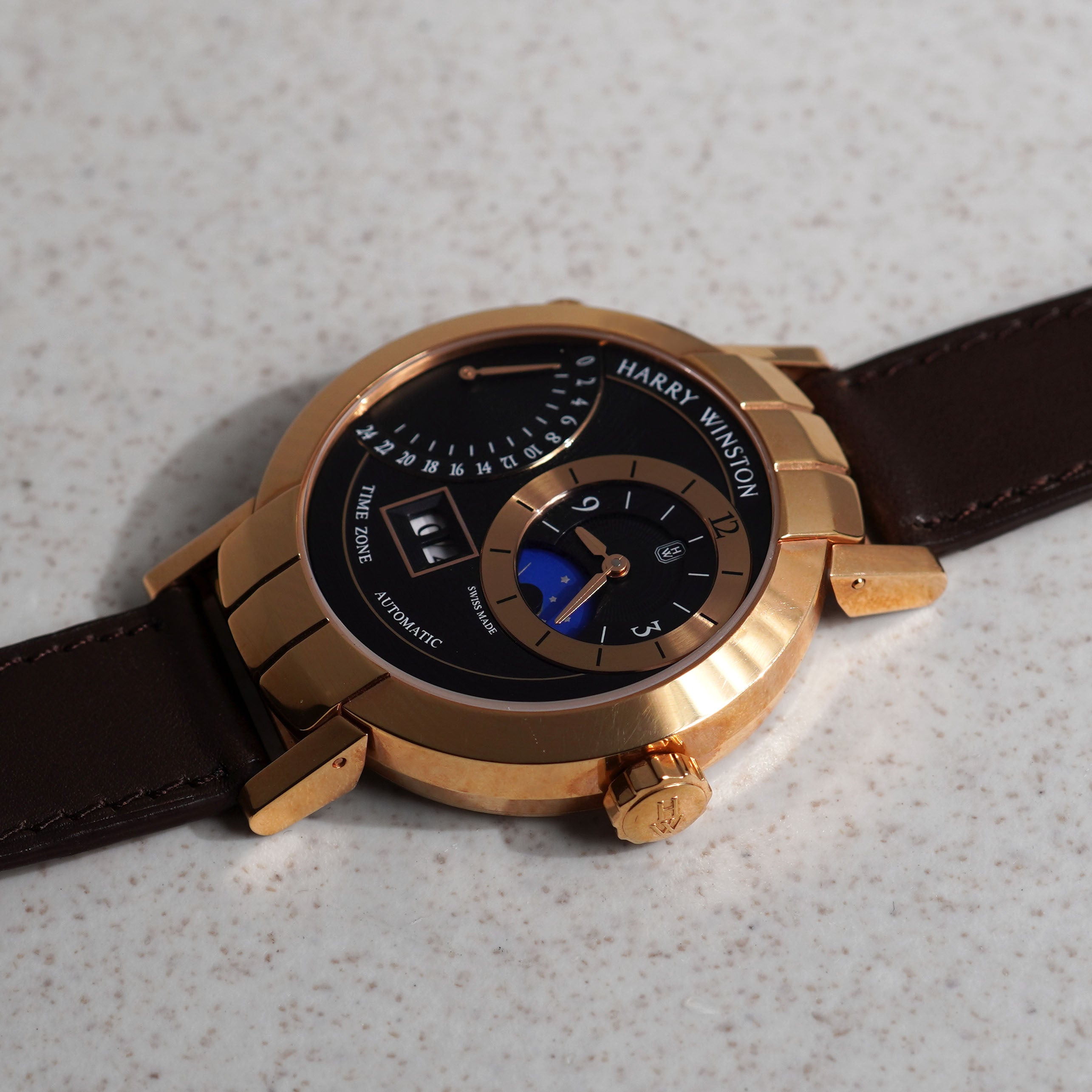 Harry Winston Premier Excenter Timezone, Ref. PRNATZ41, Rose Gold