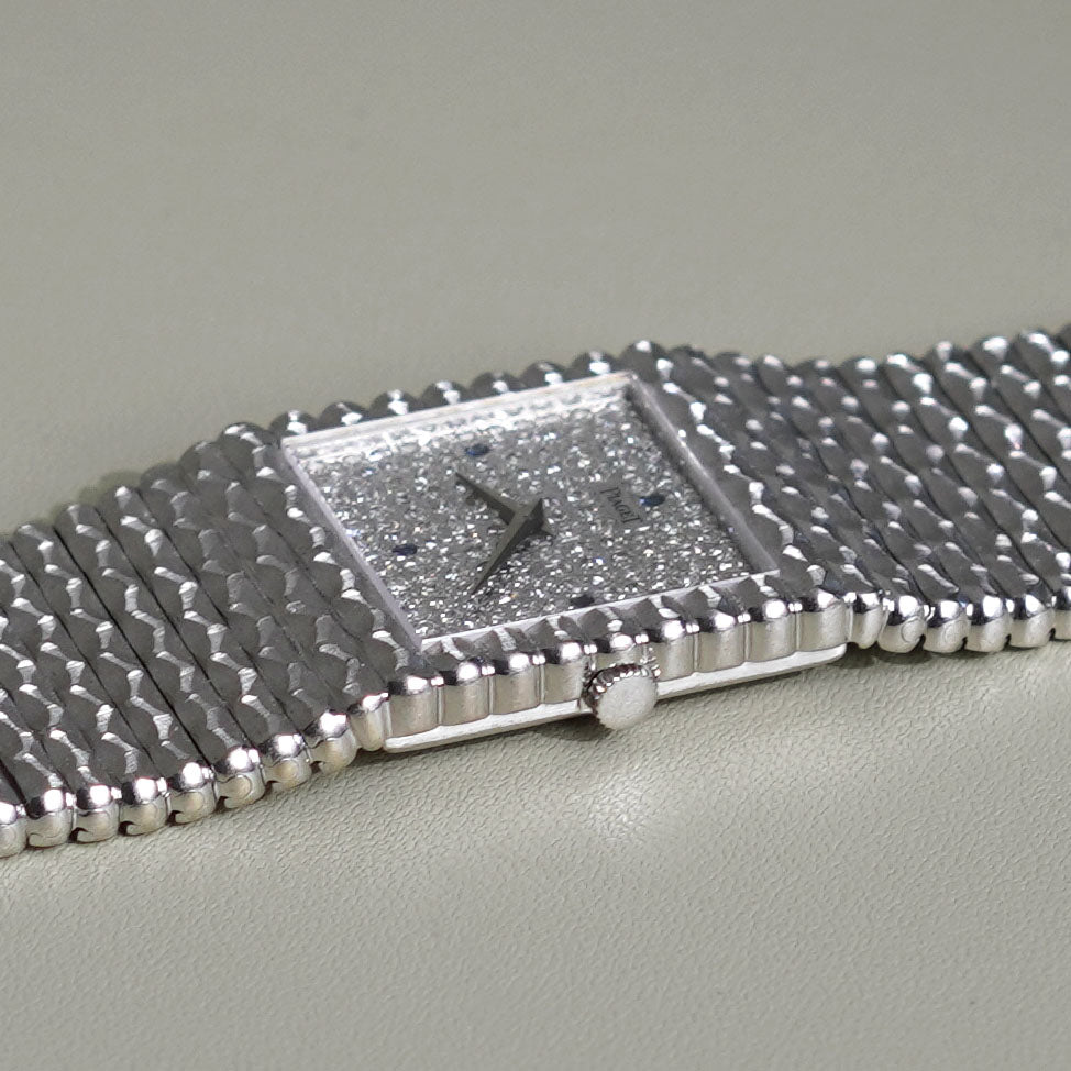 Piaget Emperador, Factory-Set Diamond Dial with Blue Sapphires, Ref. 9131C520, White Gold
