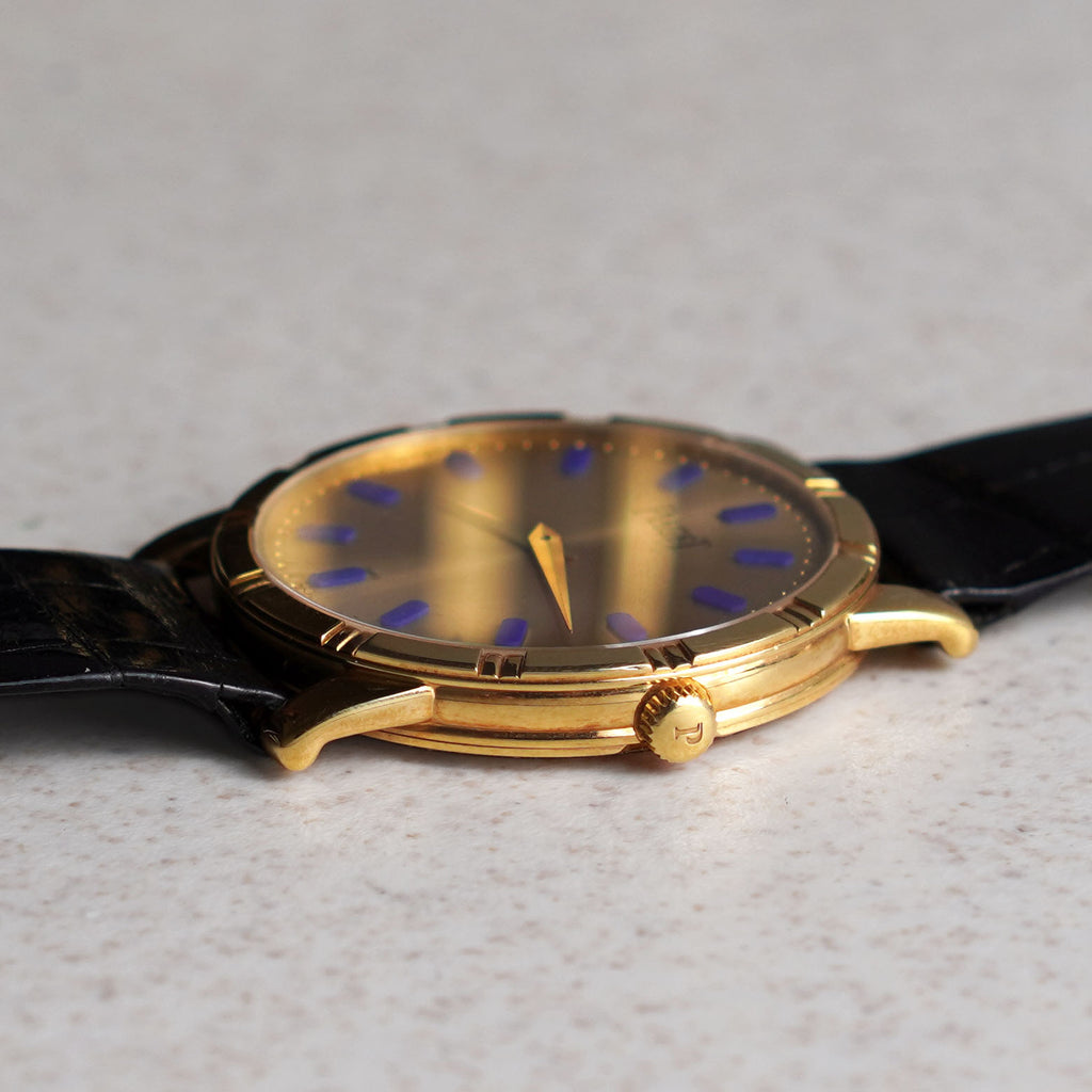 Piaget Dancer, Champagne Dial with Lapis Lazuli Hour Markers, Ref. 94023 N, Yellow Gold