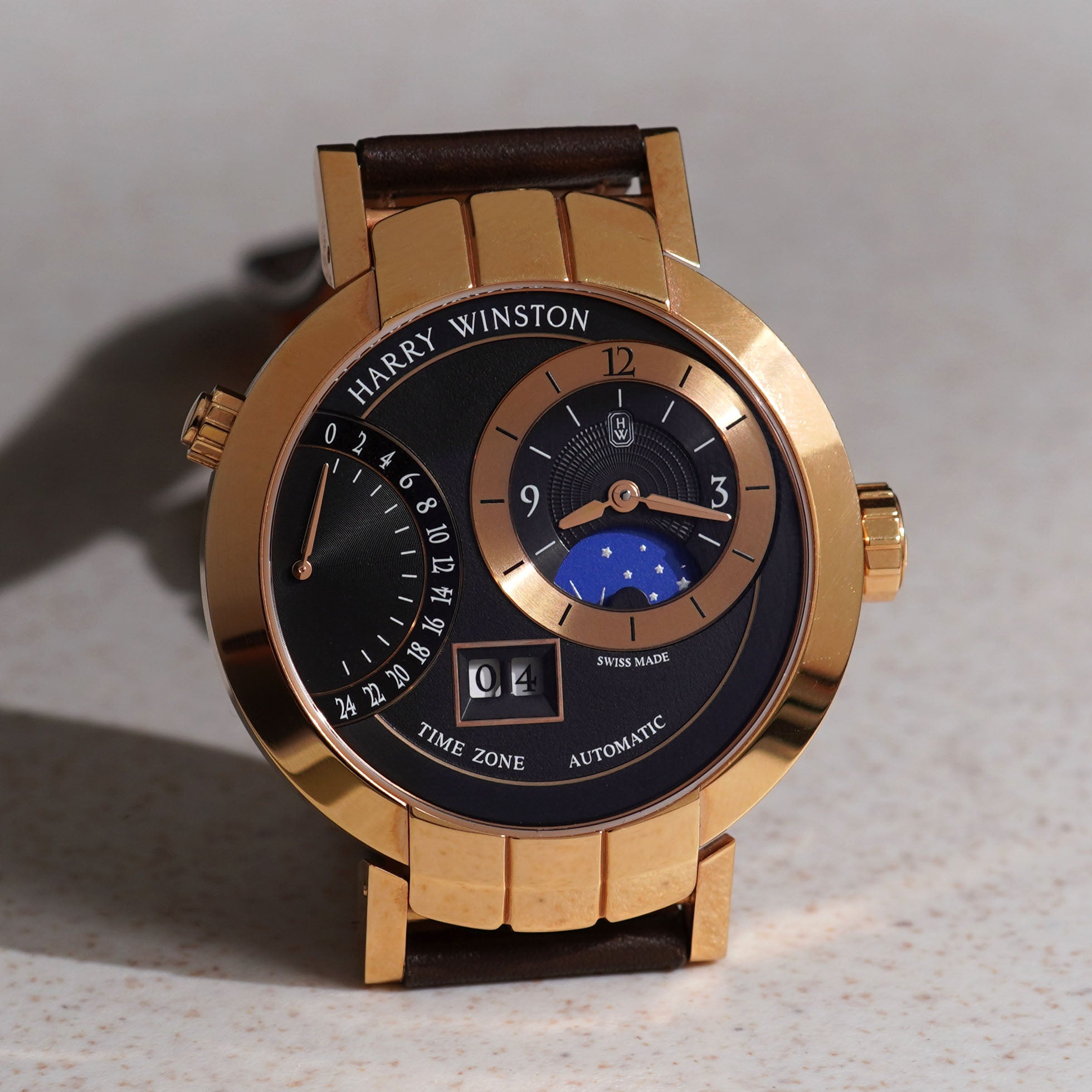 Harry Winston Premier Excenter Timezone, Ref. PRNATZ41, Rose Gold