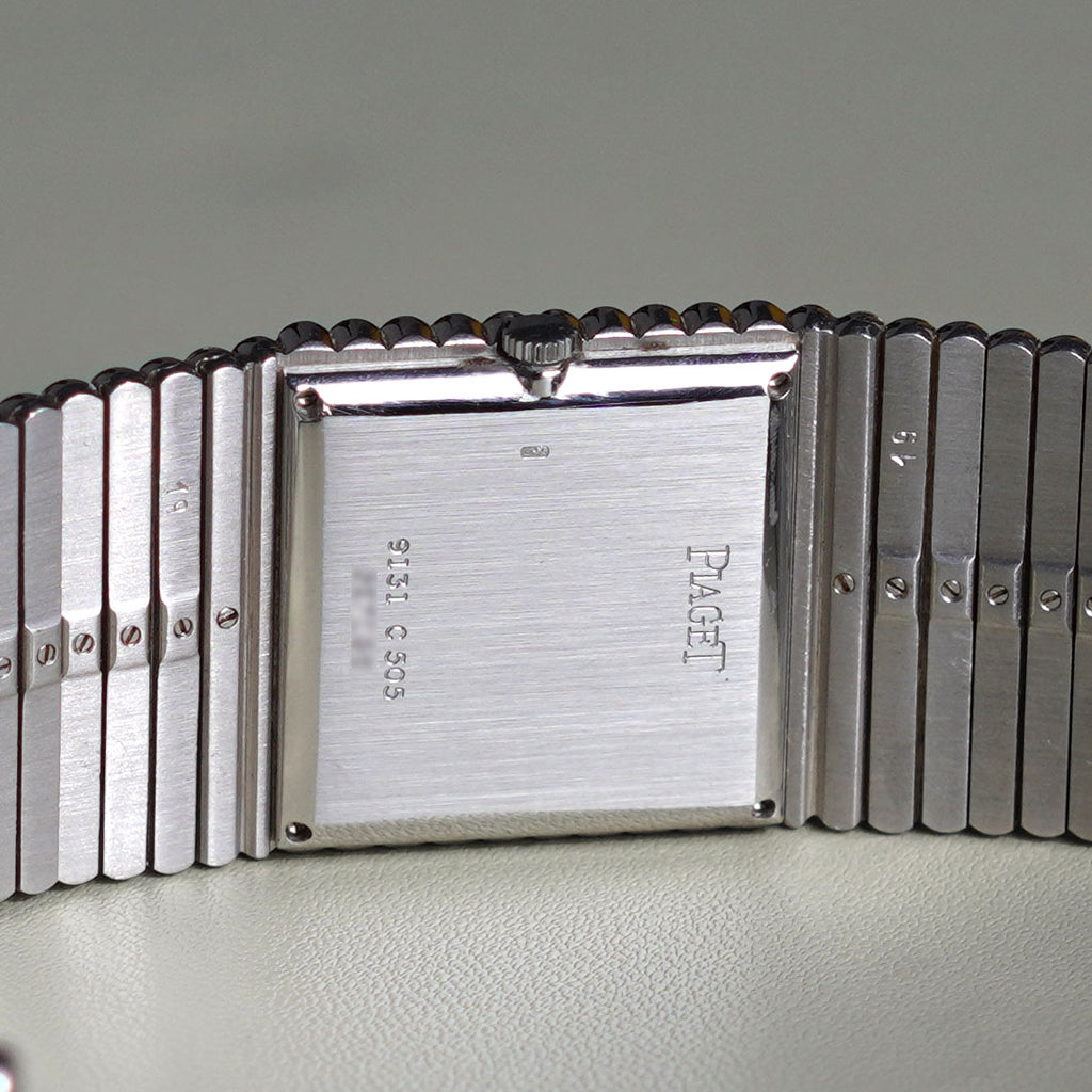 Piaget Emperador, Factory-Set Diamond Dial with Blue Sapphires, Diamond Bracelet, Ref. 9131C505, White Gold