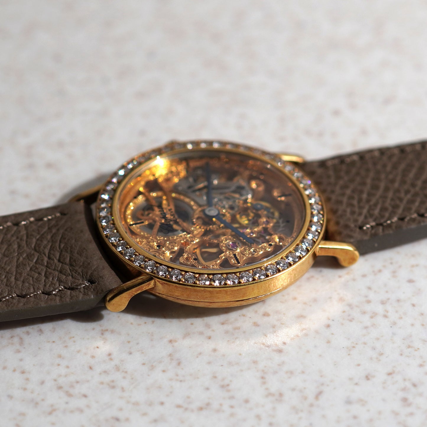 Chopard Skeleton Wristwatch, Diamond-set bezel, Yellow Gold