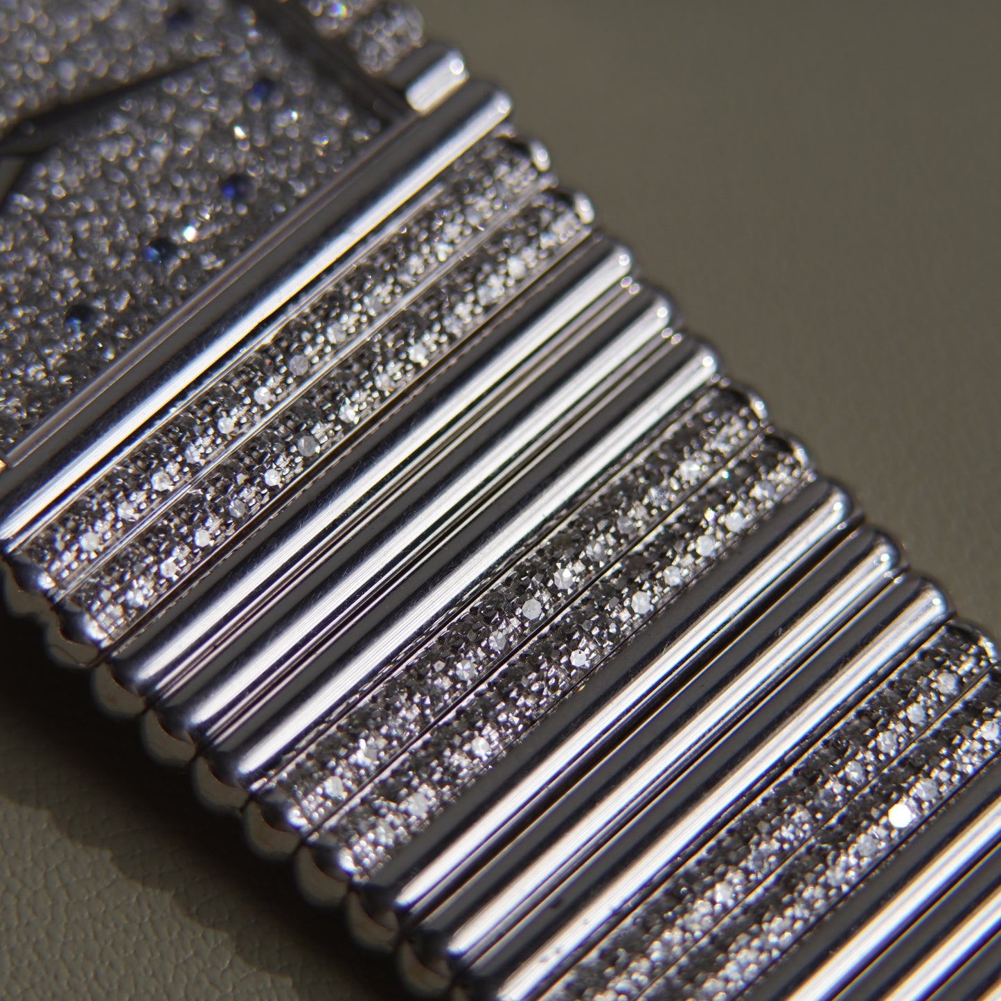 Piaget Emperador, Factory-Set Diamond Dial with Blue Sapphires and Diamond Bracelet, White Gold