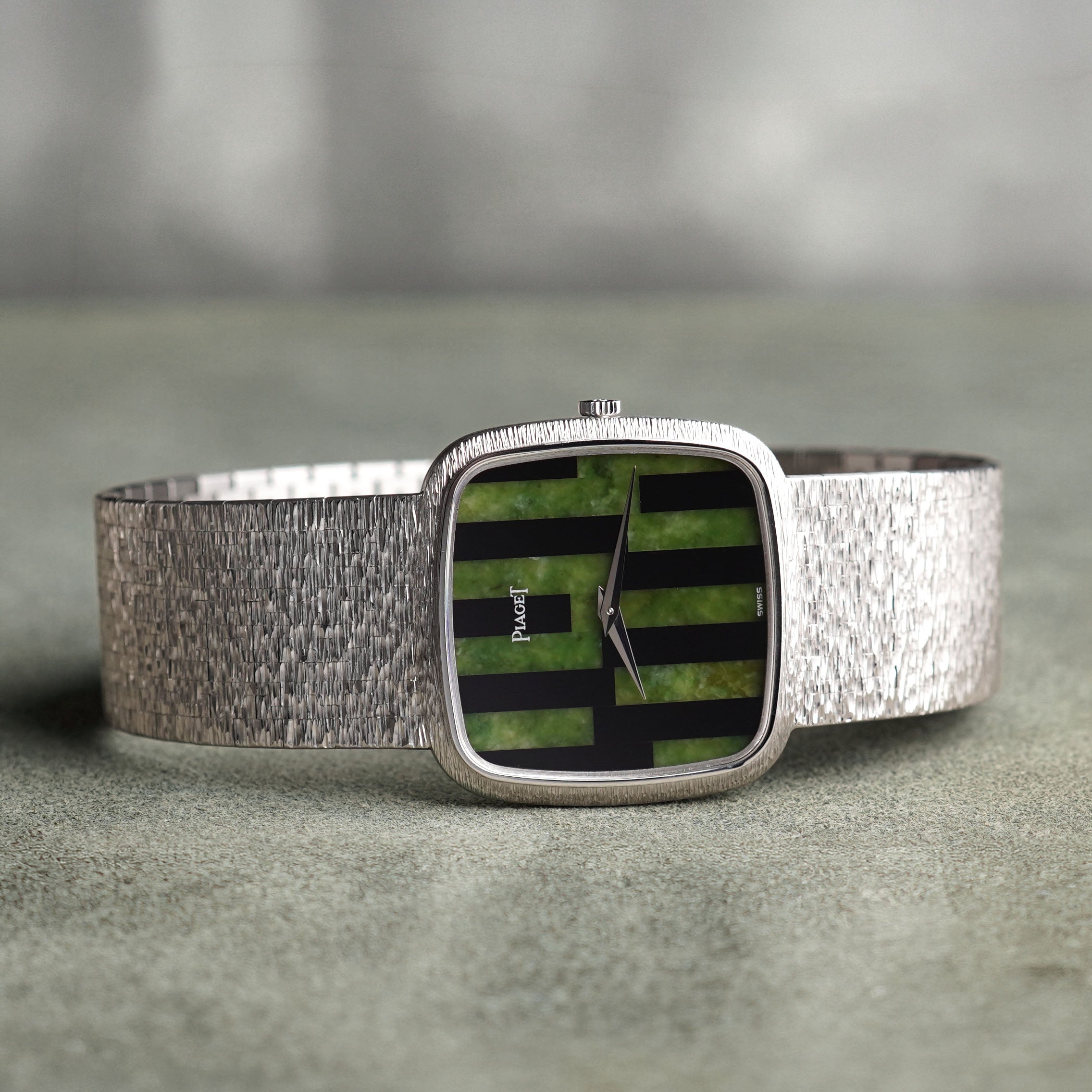 Piaget Ref. 9771 A6, Jade and Onyx Stone Dial, White Gold