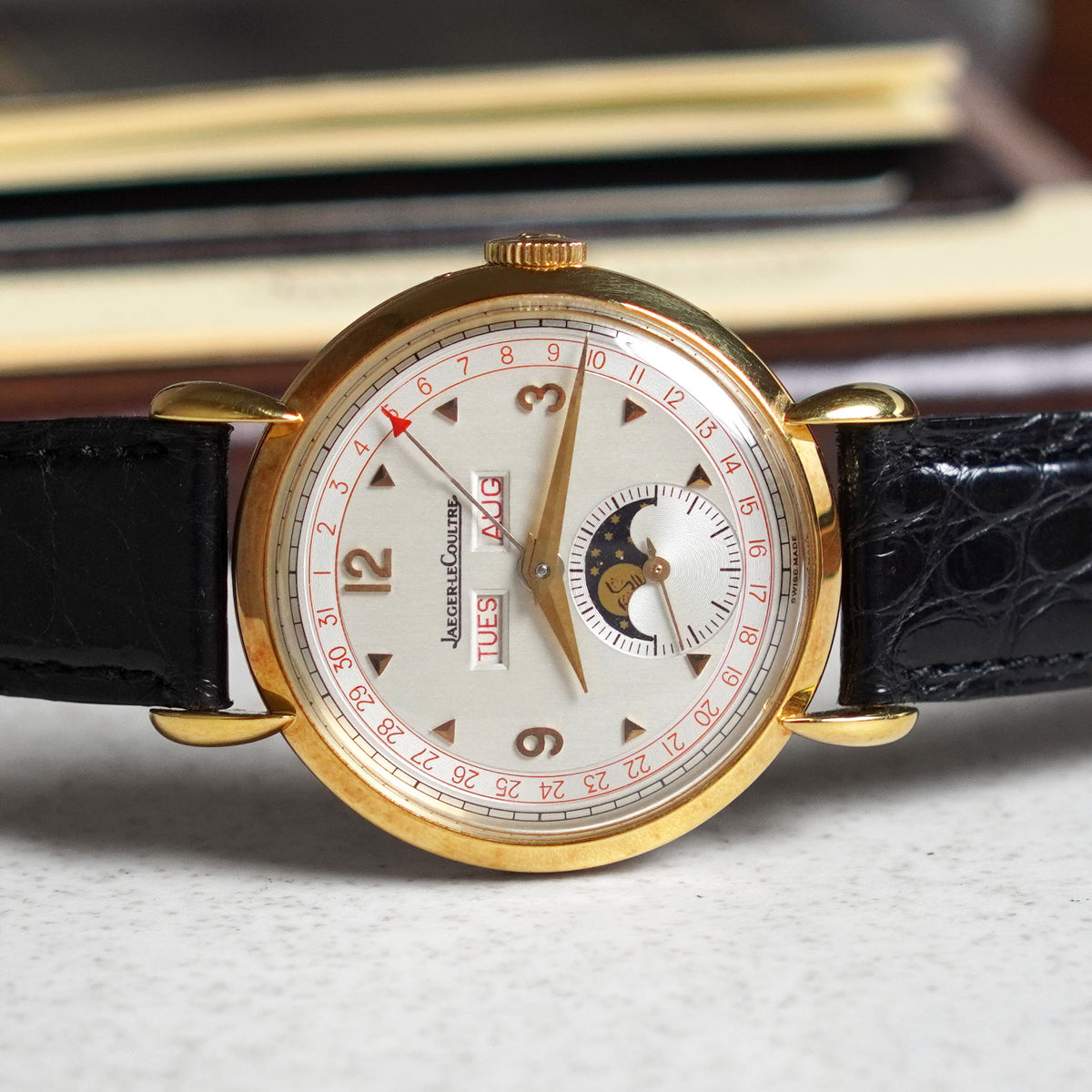 Jaeger-LeCoultre Triple Calendar Moonphase, 150th Anniversary Limited Edition, Ref. 141.008, Yellow Gold