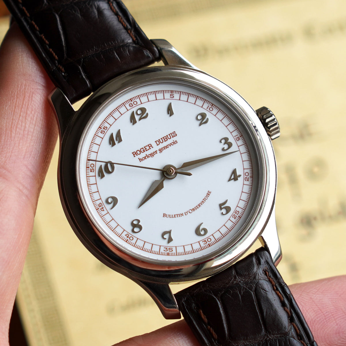 Roger Dubuis H37 Hommage White Enamel Dial, White Gold