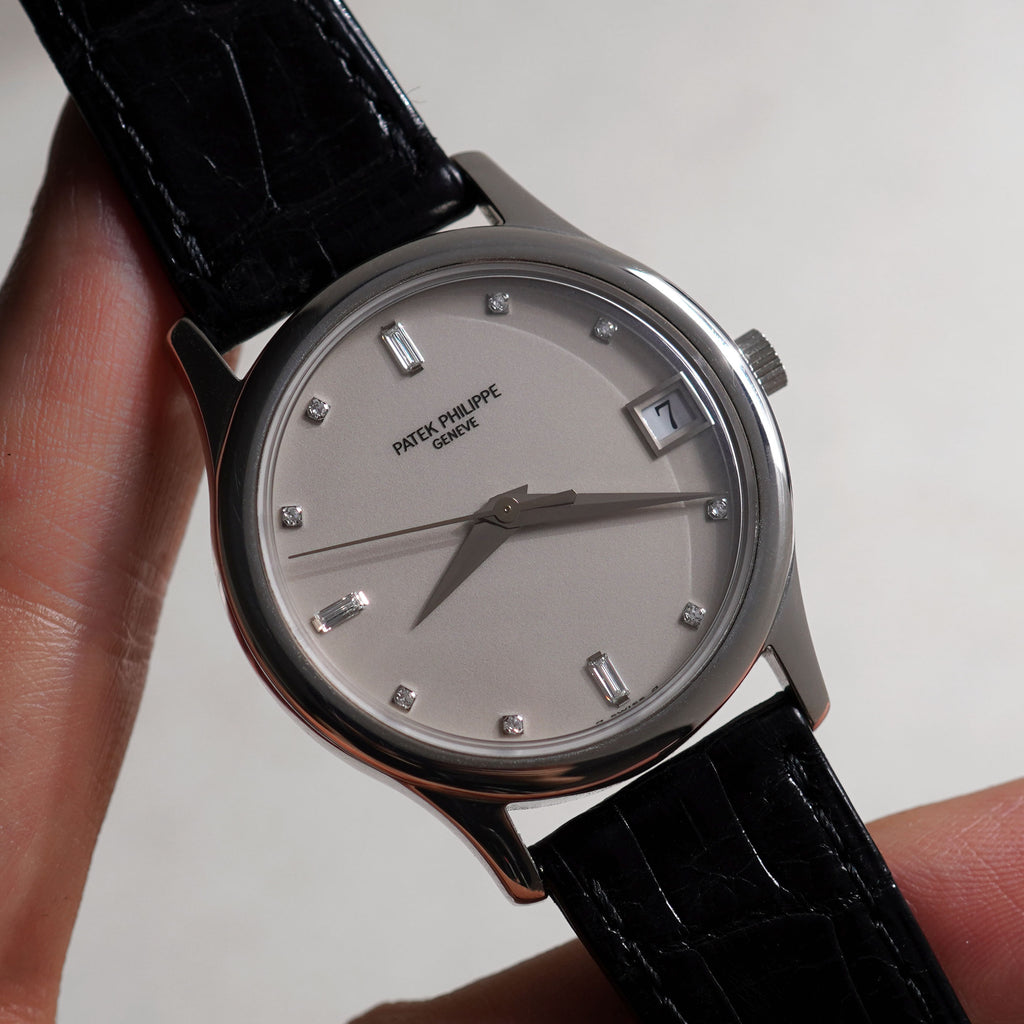 Patek Philippe Calatrava, Ivory dial, Diamond markers, Ref. 3998P, Platinum