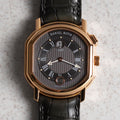 Daniel Roth Double Ellipse GMT, Grey “Pinstripe” Guilloché dial, Ref. N238, Rose Gold