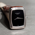 Patek Philippe Rectangular Wristwatch with Onyx Dial, Ref. 3632G, White Gold