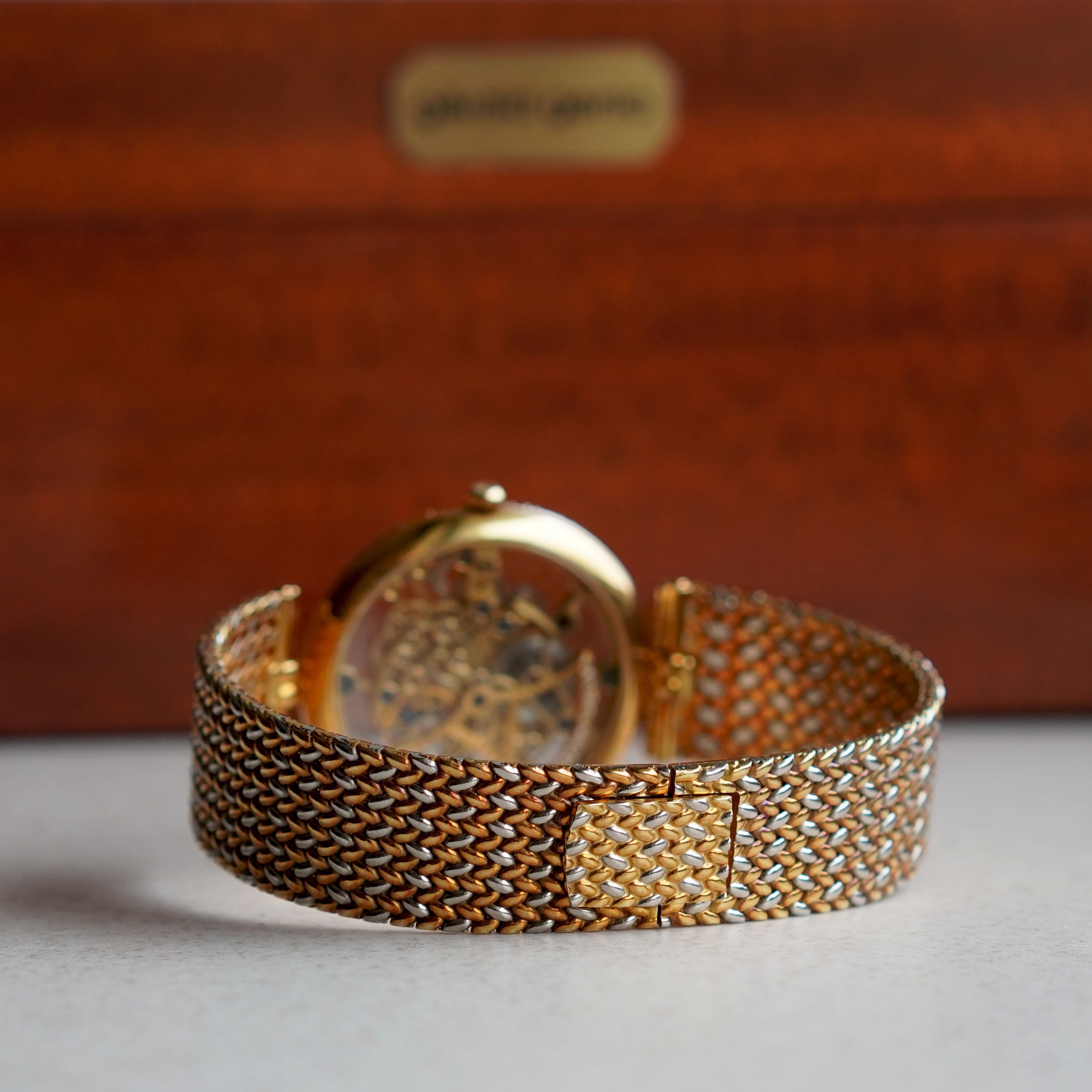 Gerald Genta Skeletonised Squalette Bracelet Watch, Factory-set Diamonds, Yellow and White Gold