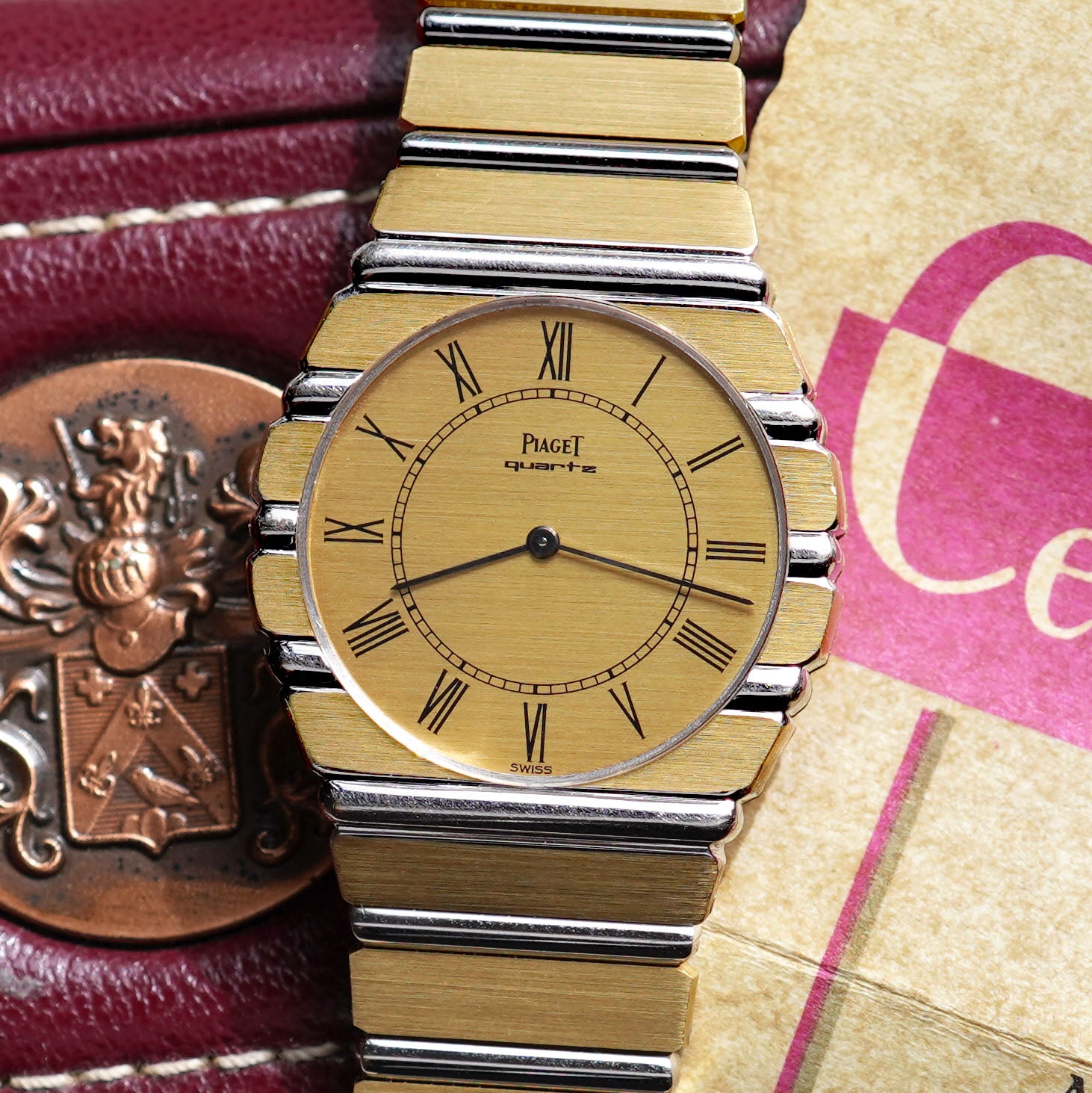 Piaget Two-tone Polo, Roman Numerals Dial, Ref. 791C701, Yellow and White Gold